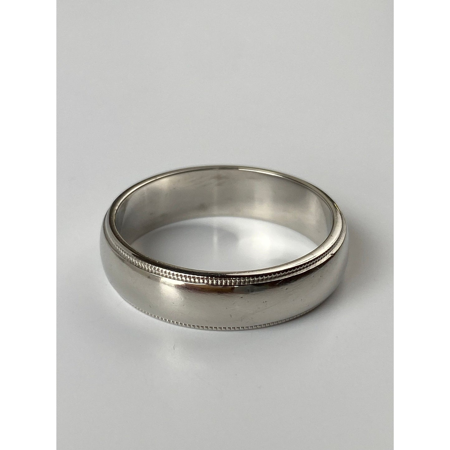 Tiffany & Co. Solid Platinum Milgrain Ring Band - Size 12