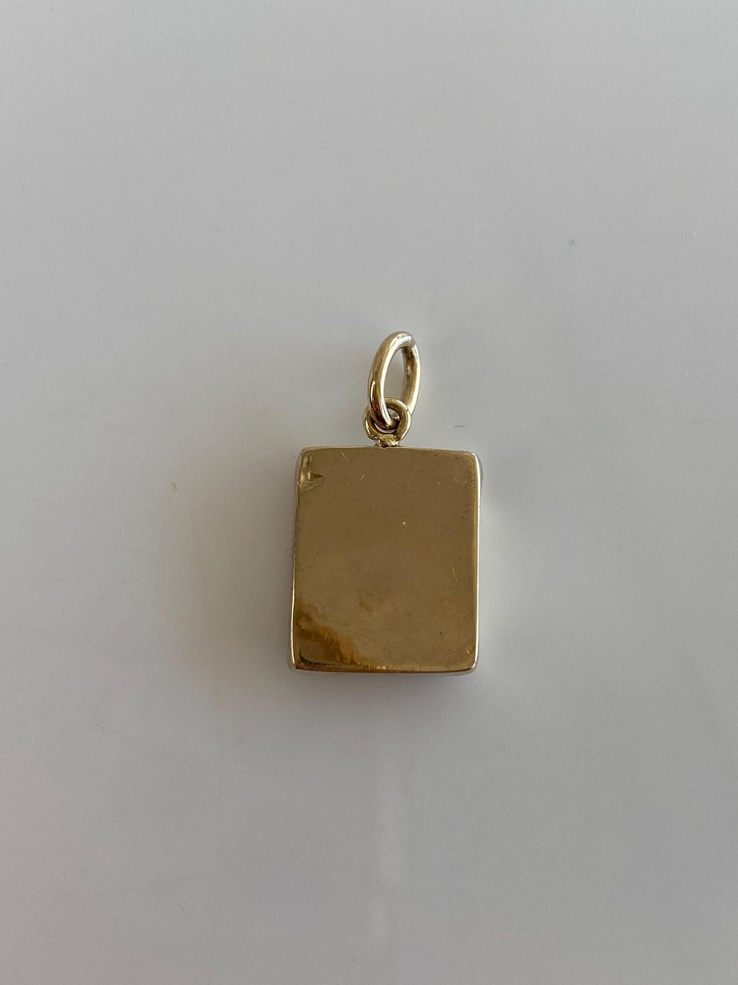 Vintage Solid 14k Yellow Gold Glass Gold Splatter Cufflink Conversion Charm