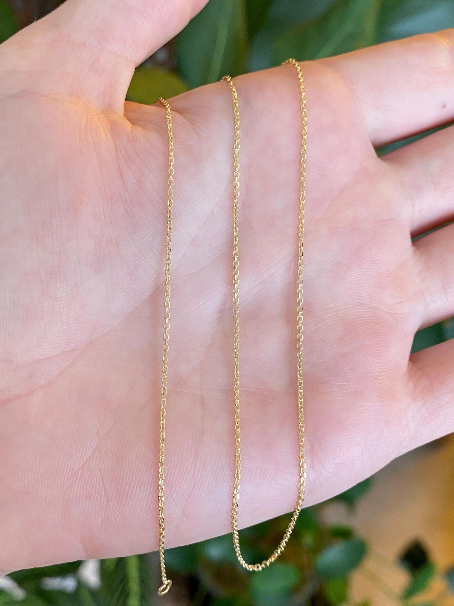 Vintage Solid 14k Yellow Gold Tight Rolo Chain Necklace - 18.5 inches