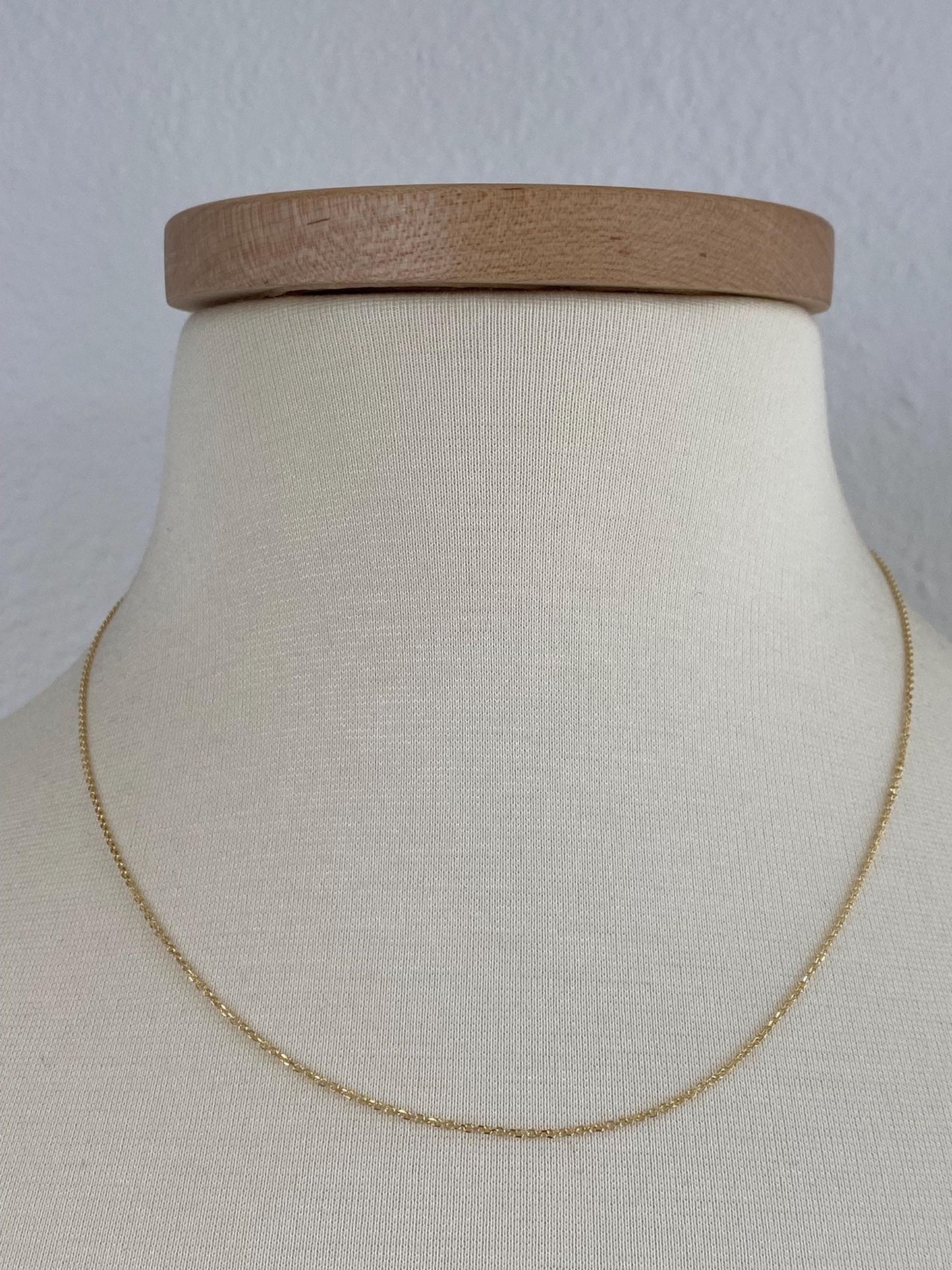 Vintage Solid 14k Yellow Gold Tight Rolo Chain Necklace - 18.5 inches