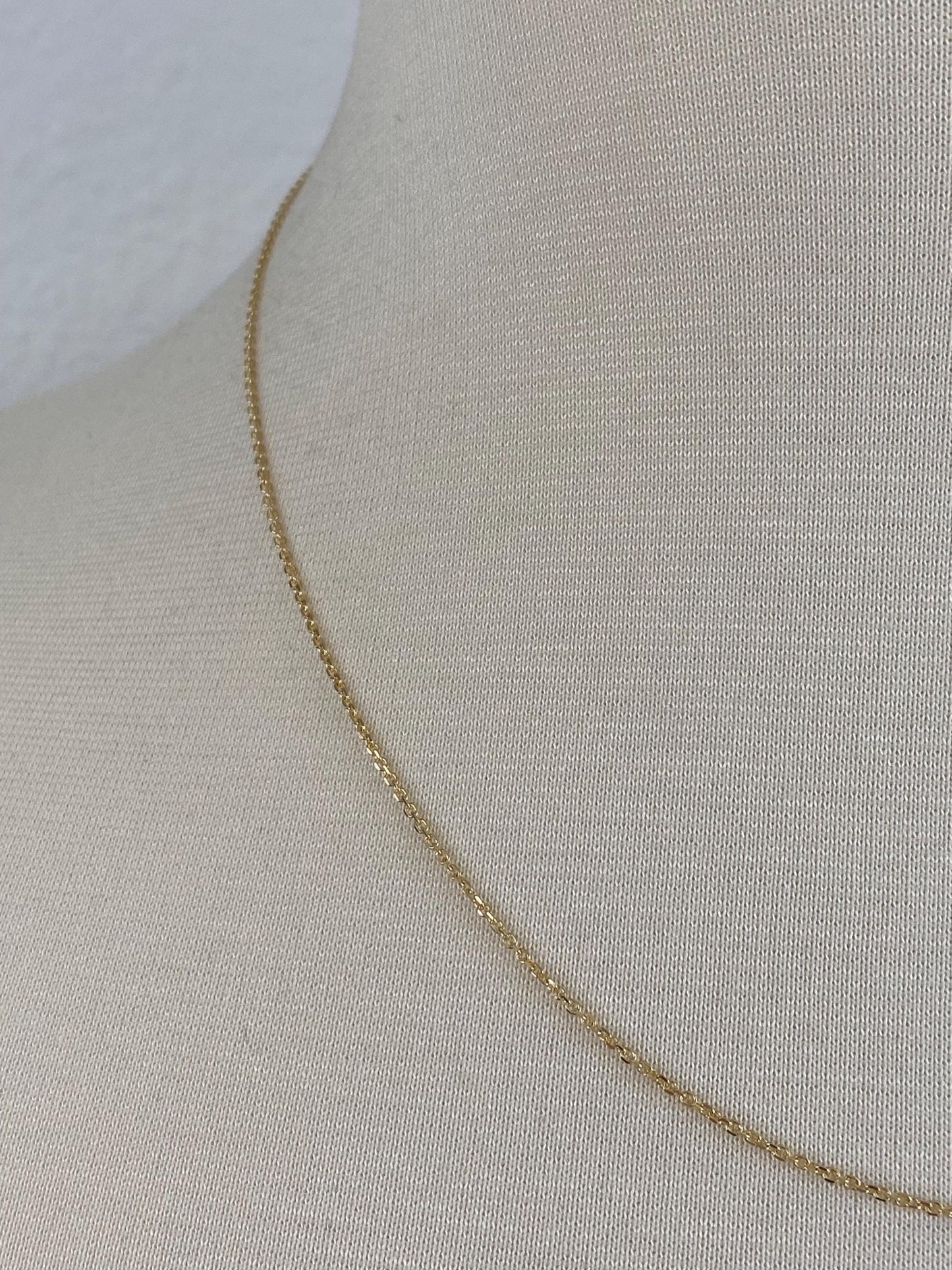 Vintage Solid 14k Yellow Gold Tight Rolo Chain Necklace - 18.5 inches