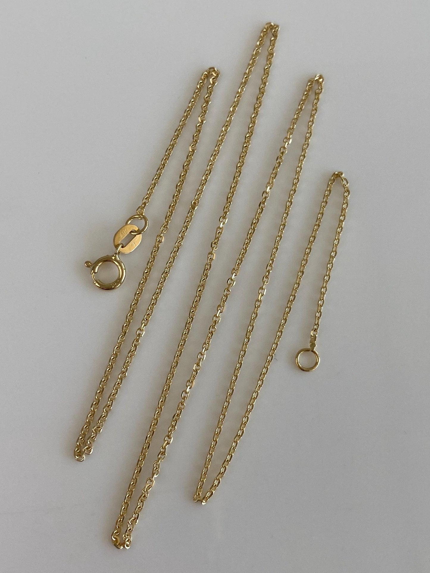 Vintage Solid 14k Yellow Gold Tight Rolo Chain Necklace - 18.5 inches