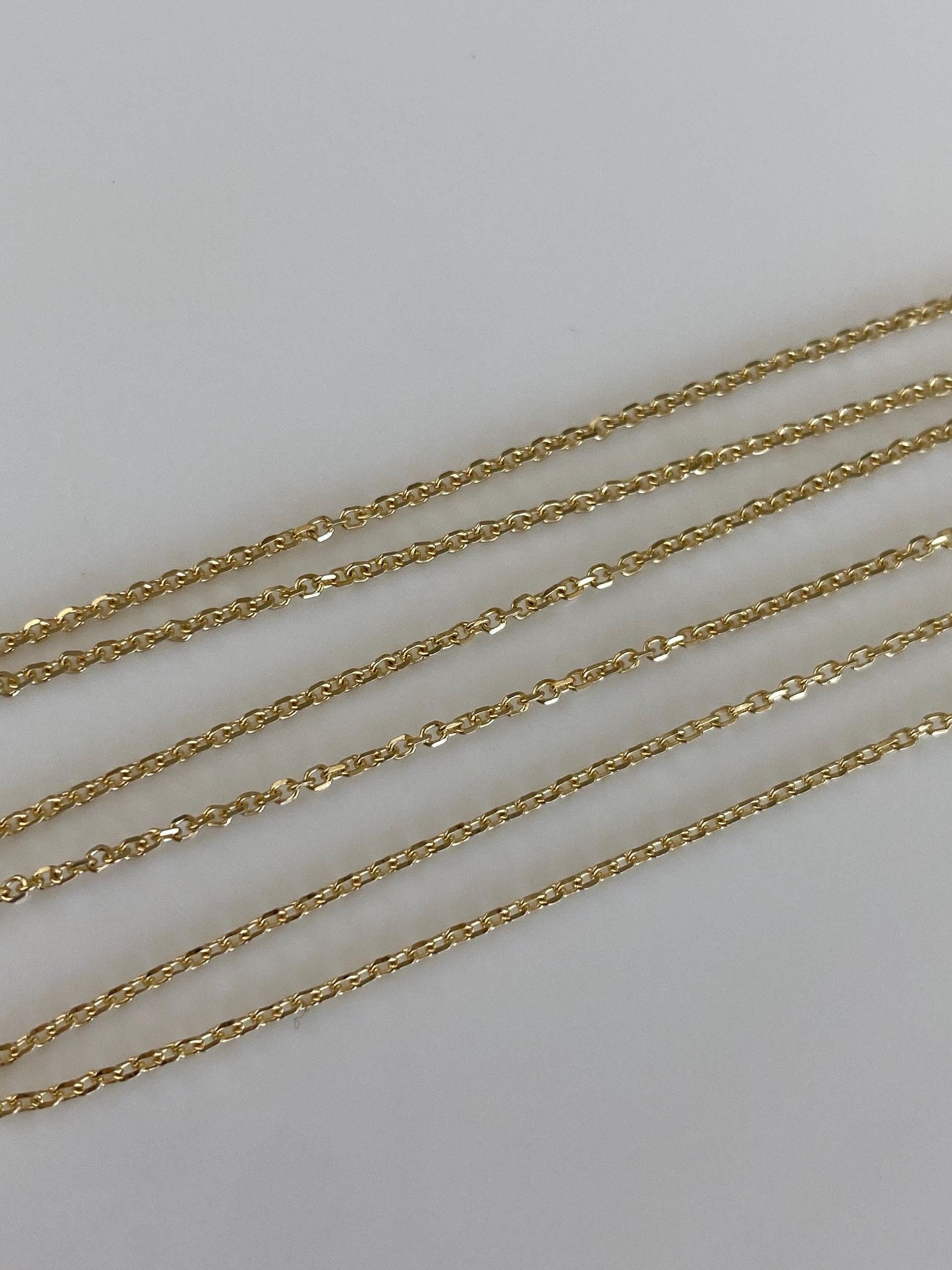 Vintage Solid 14k Yellow Gold Tight Rolo Chain Necklace - 18.5 inches