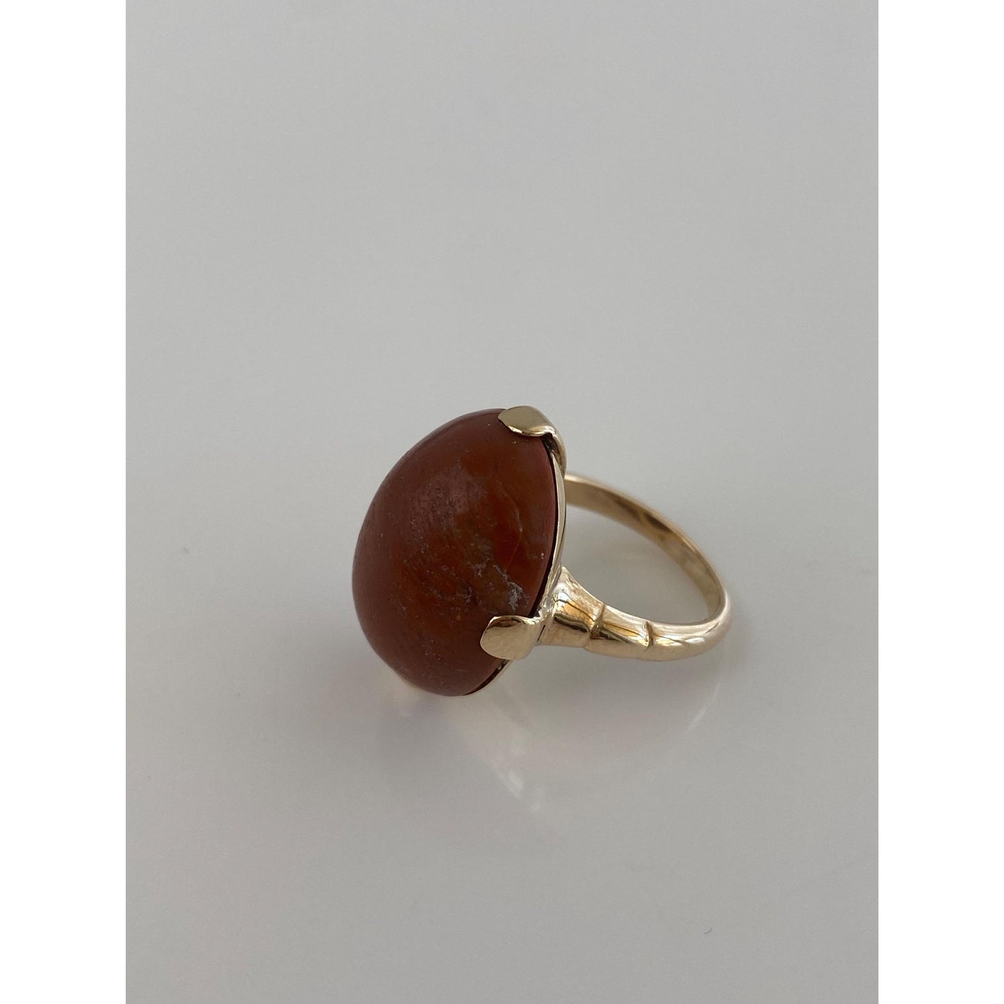 Vintage Solid 10k Yellow Gold Carnelian Ring - Size 5