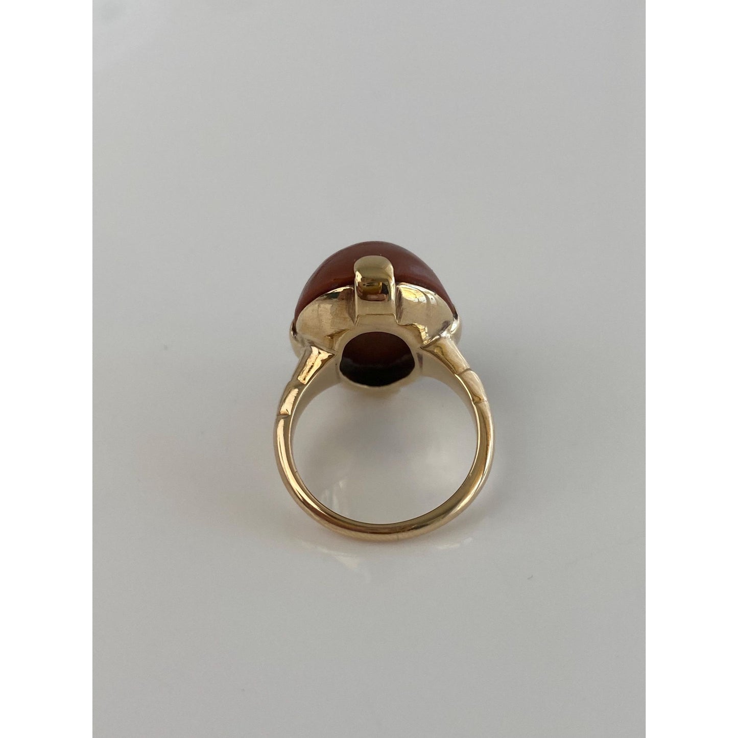 Vintage Solid 10k Yellow Gold Carnelian Ring - Size 5