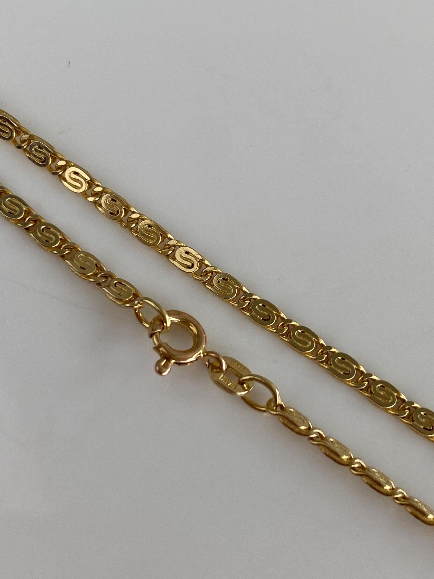 Vintage Solid 14k Yellow Gold Spiral Link Bracelet - 7 inches