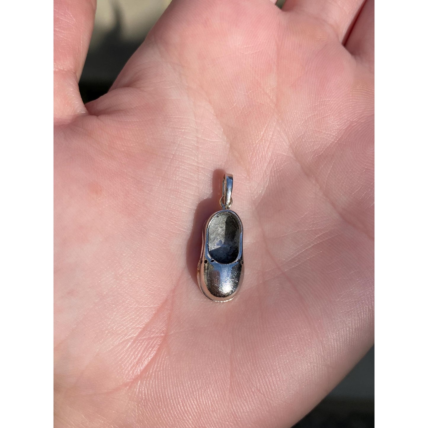 Vintage Solid 14k White Gold Baby Shoe Charm