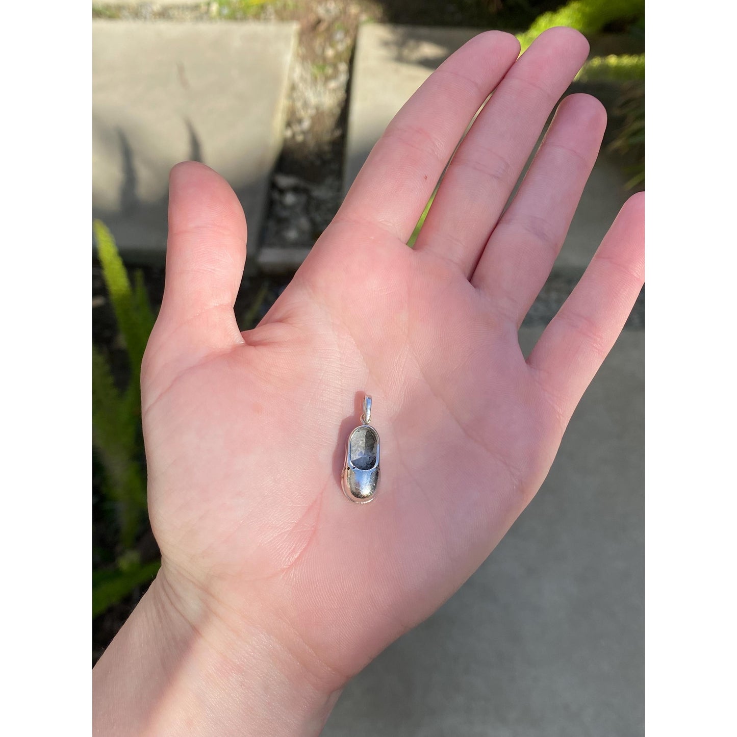 Vintage Solid 14k White Gold Baby Shoe Charm