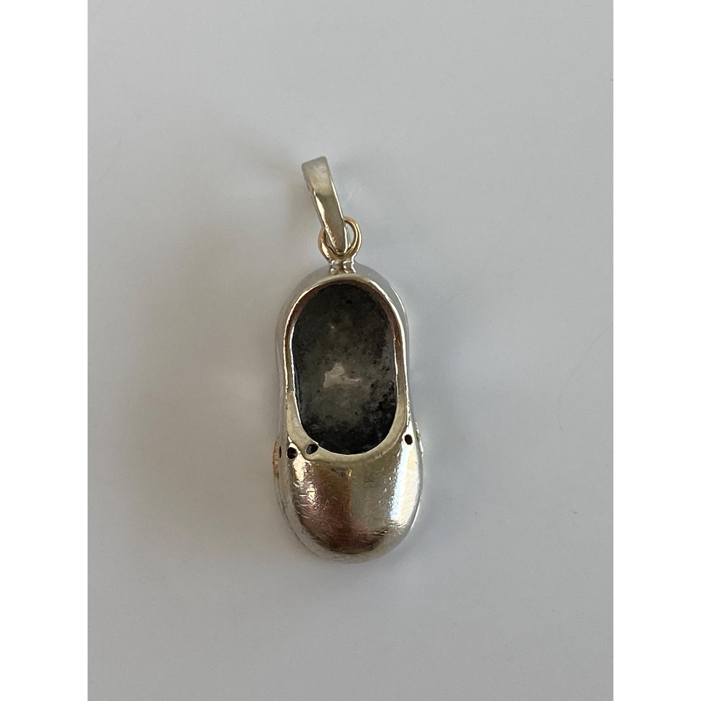Vintage Solid 14k White Gold Baby Shoe Charm