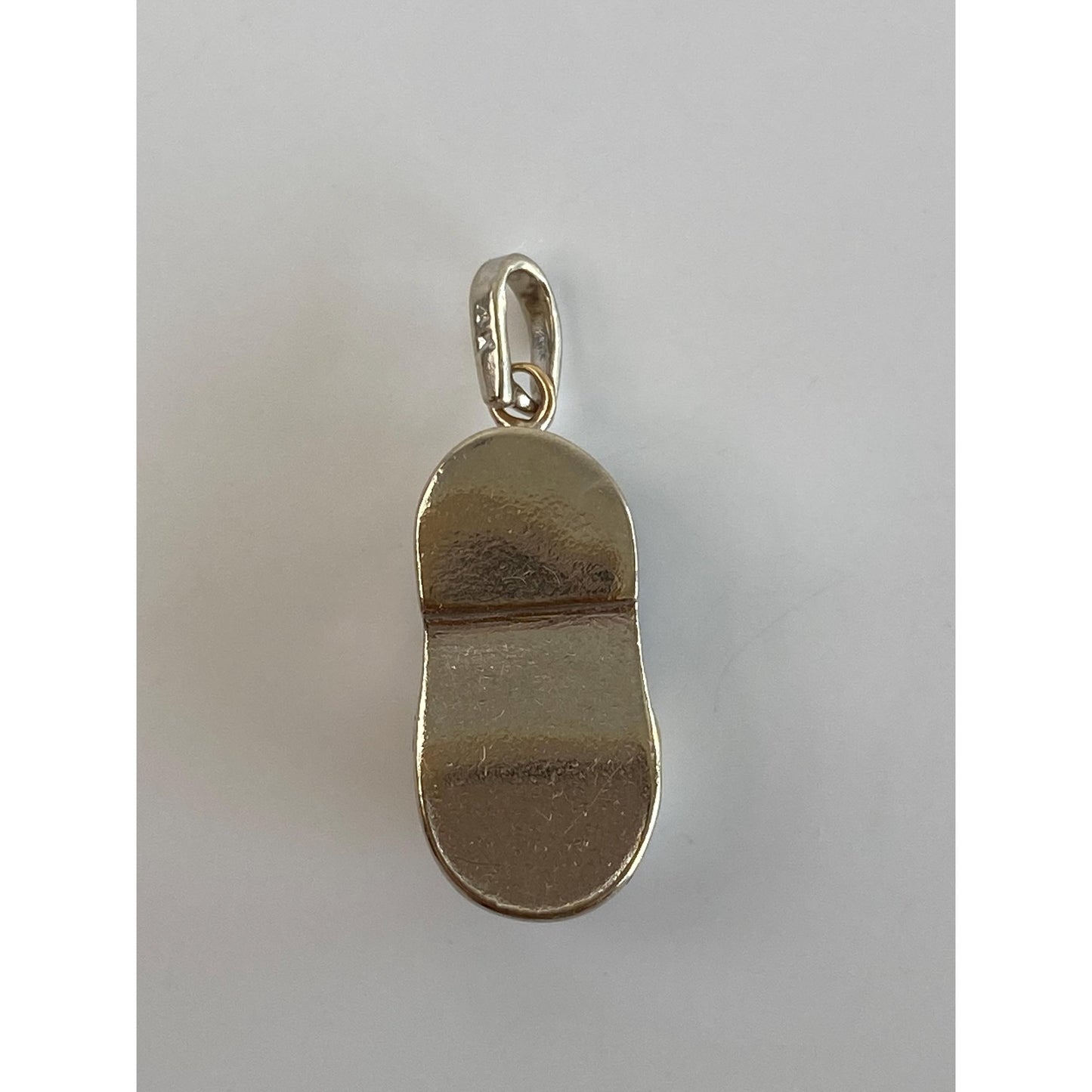 Vintage Solid 14k White Gold Baby Shoe Charm