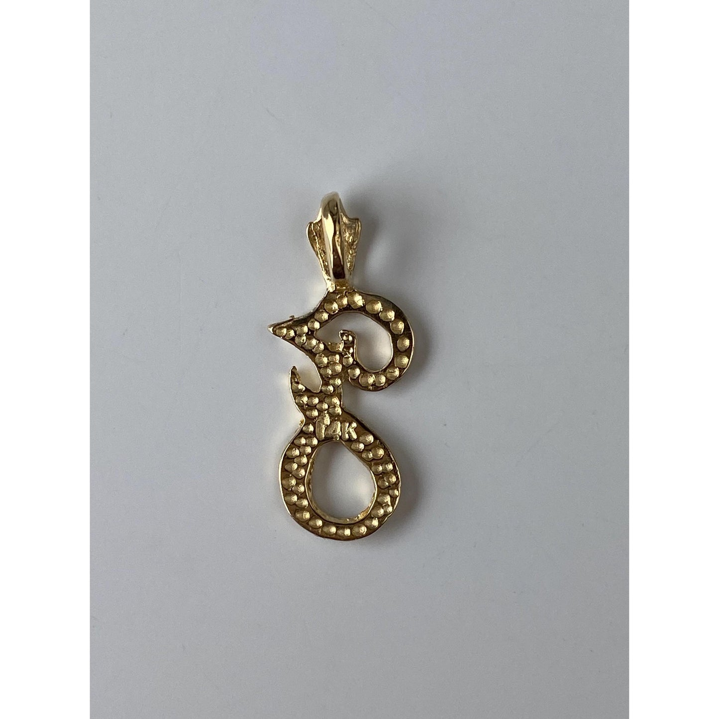 Solid 14k Yellow Gold Diamond Cut Initial 'J' Charm