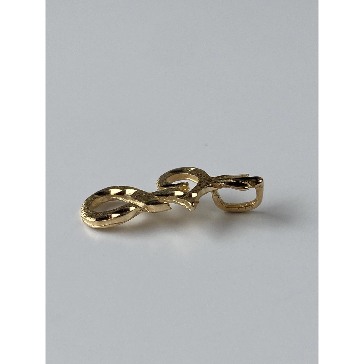 Solid 14k Yellow Gold Diamond Cut Initial 'J' Charm