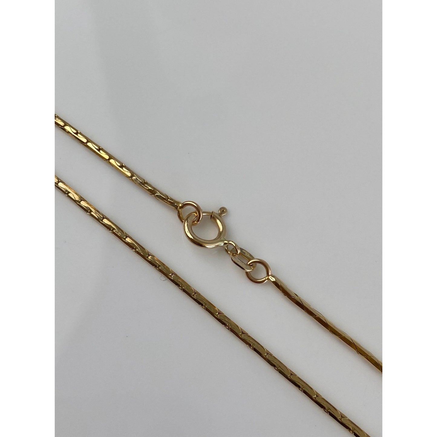 Vintage Solid 14k Yellow Gold Long Round Triangle Link Chain Necklace - 24 inches