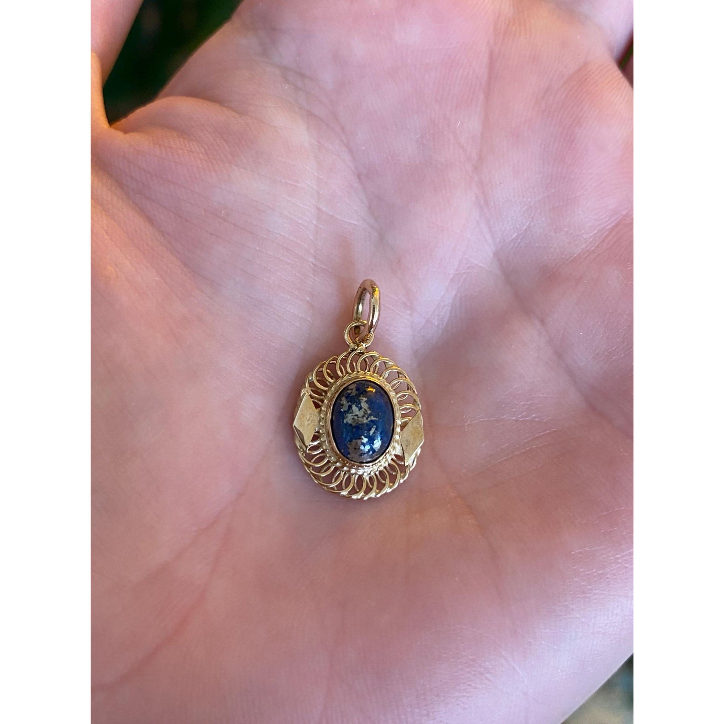 Vintage Solid 14k Yellow Gold Blue Lapis Stick Pin Conversion Charm