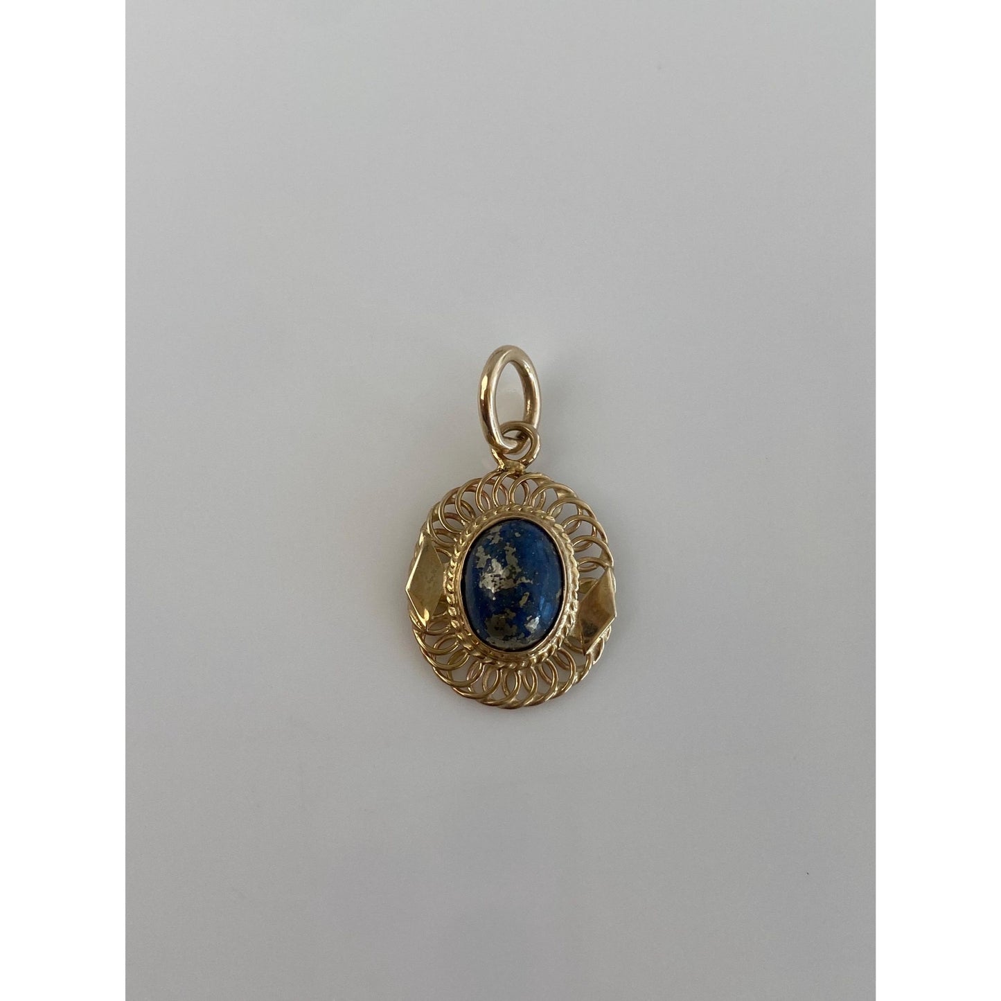 Vintage Solid 14k Yellow Gold Blue Lapis Stick Pin Conversion Charm