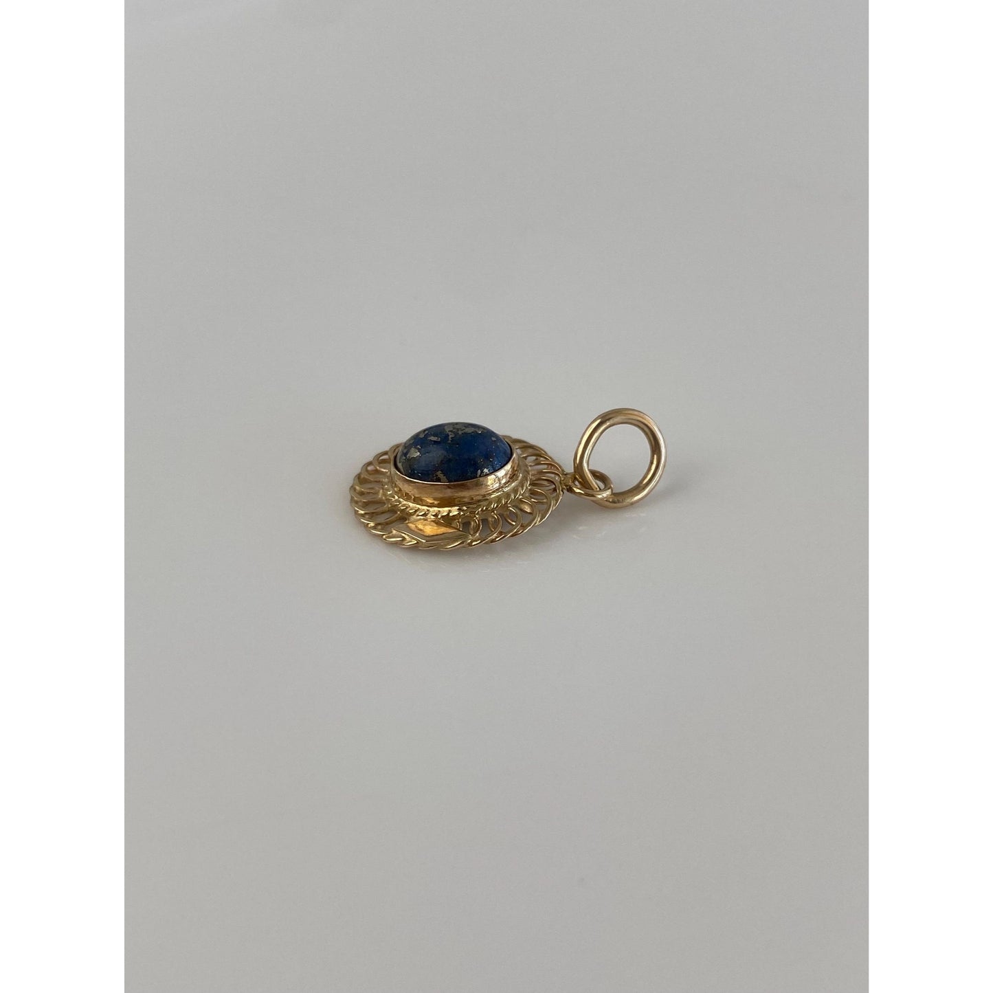 Vintage Solid 14k Yellow Gold Blue Lapis Stick Pin Conversion Charm