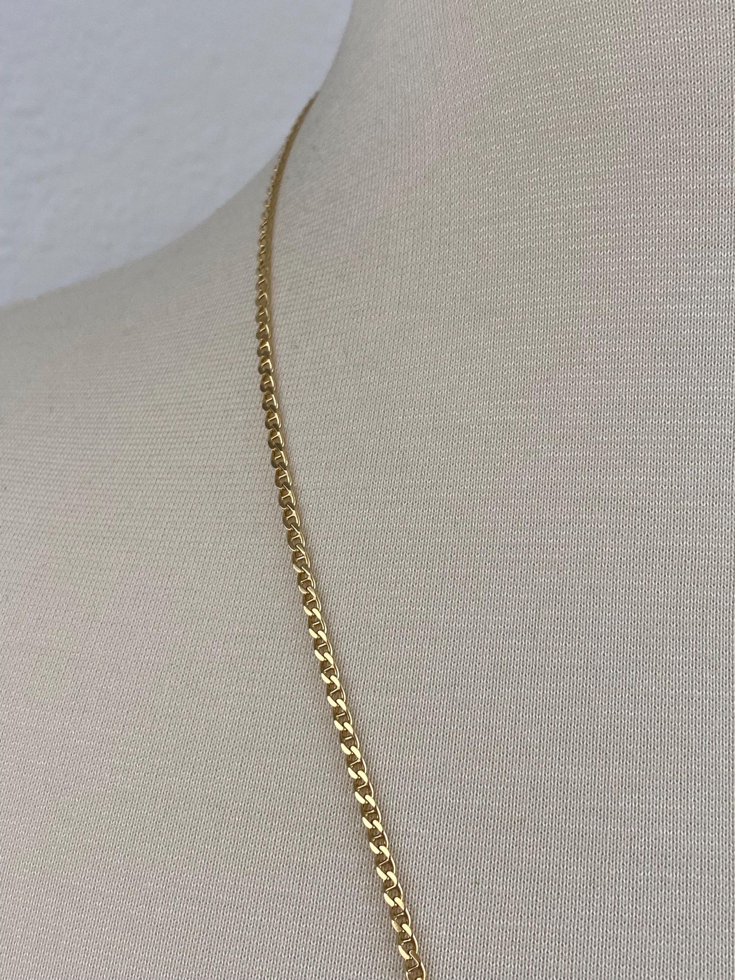 Vintage Solid 18k Yellow Gold Flat Mariner Chain Necklace - 25.25 inches