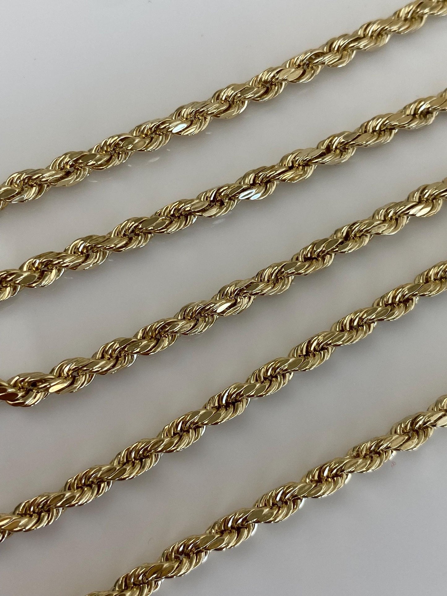 Vintage 14k Yellow Gold Rope Chain Necklace - 20.5 inches