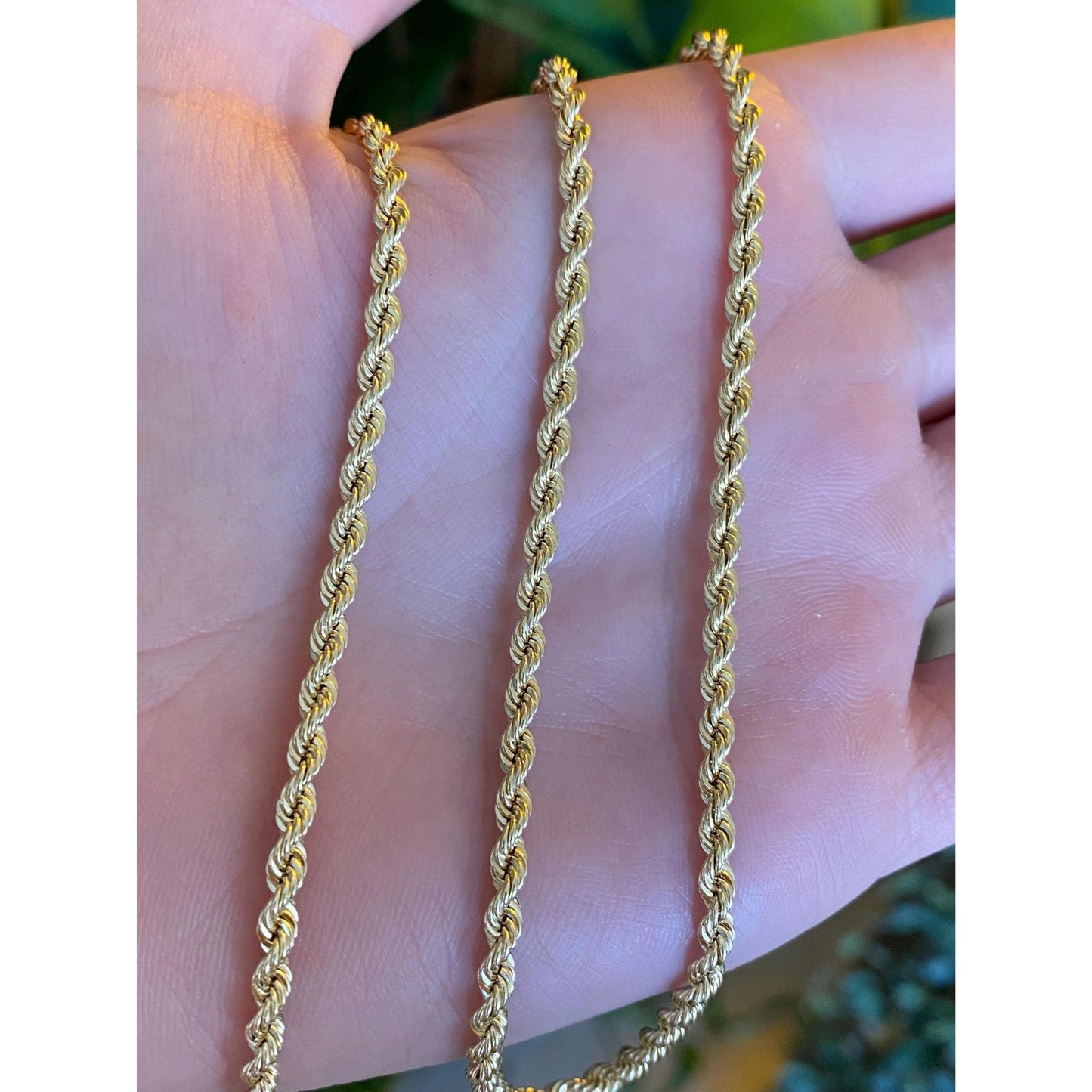 Vintage Solid 14k Yellow Gold Rope Chain Necklace - 18 inches