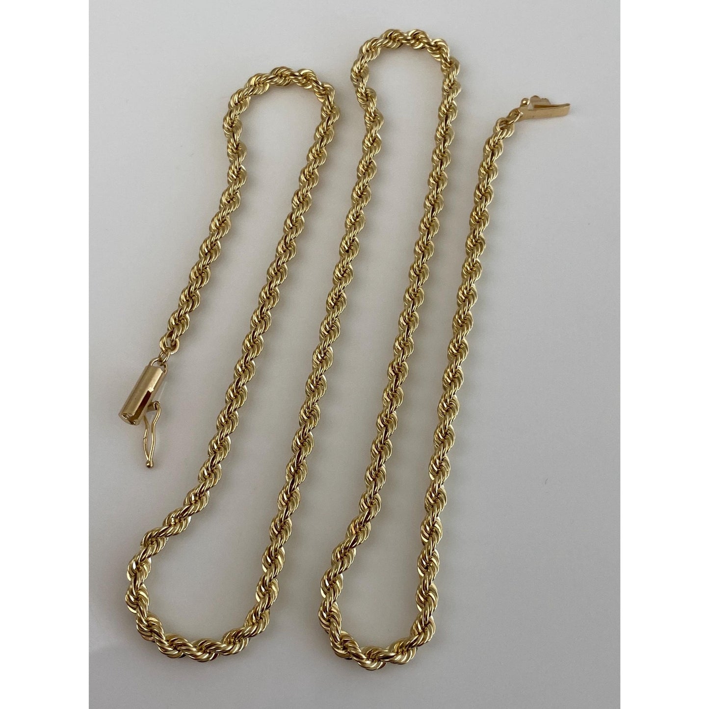 Vintage Solid 14k Yellow Gold Rope Chain Necklace - 18 inches