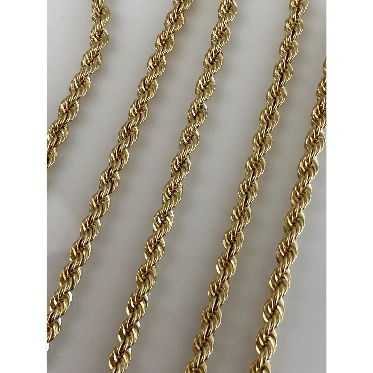 Vintage Solid 14k Yellow Gold Rope Chain Necklace - 18 inches