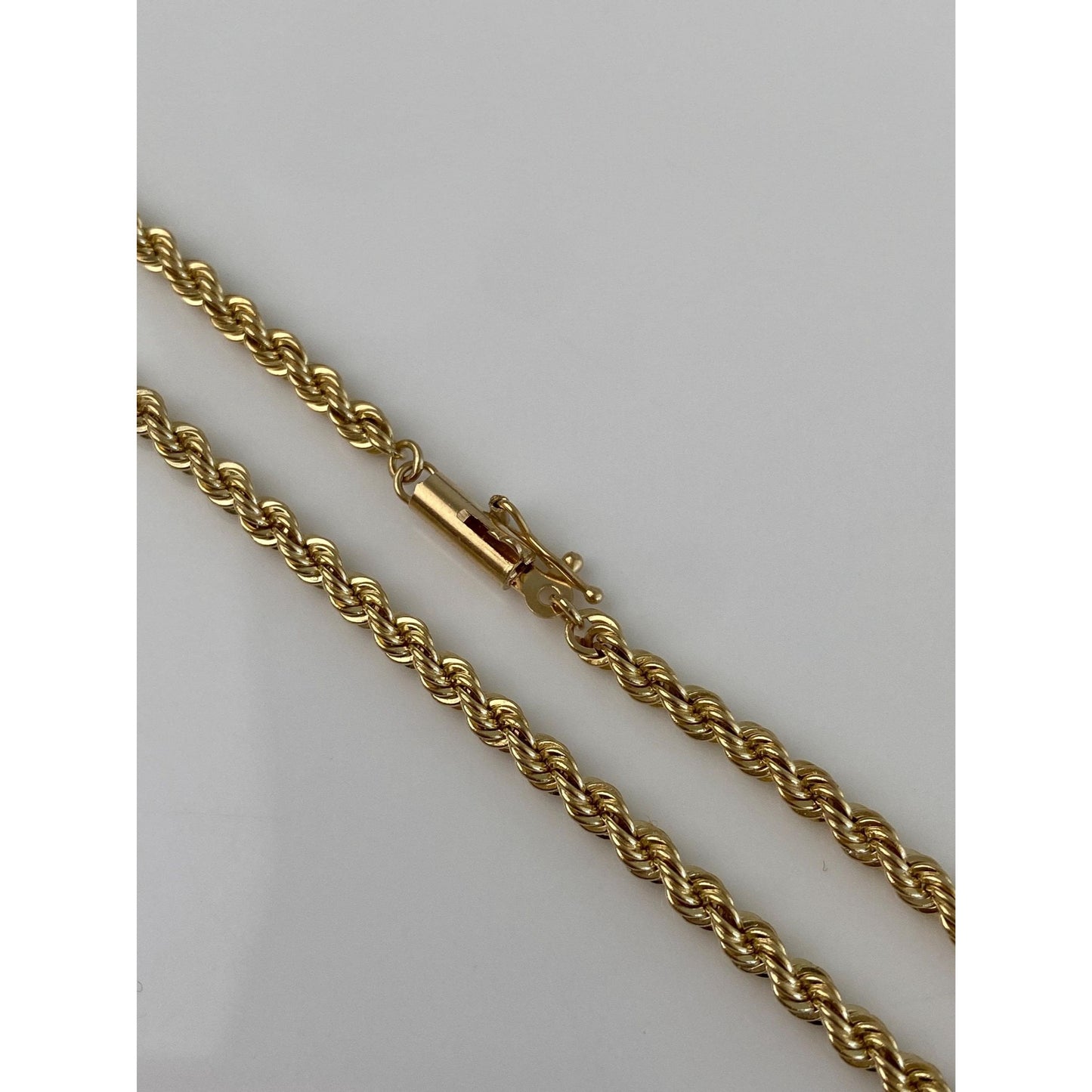 Vintage Solid 14k Yellow Gold Rope Chain Necklace - 18 inches