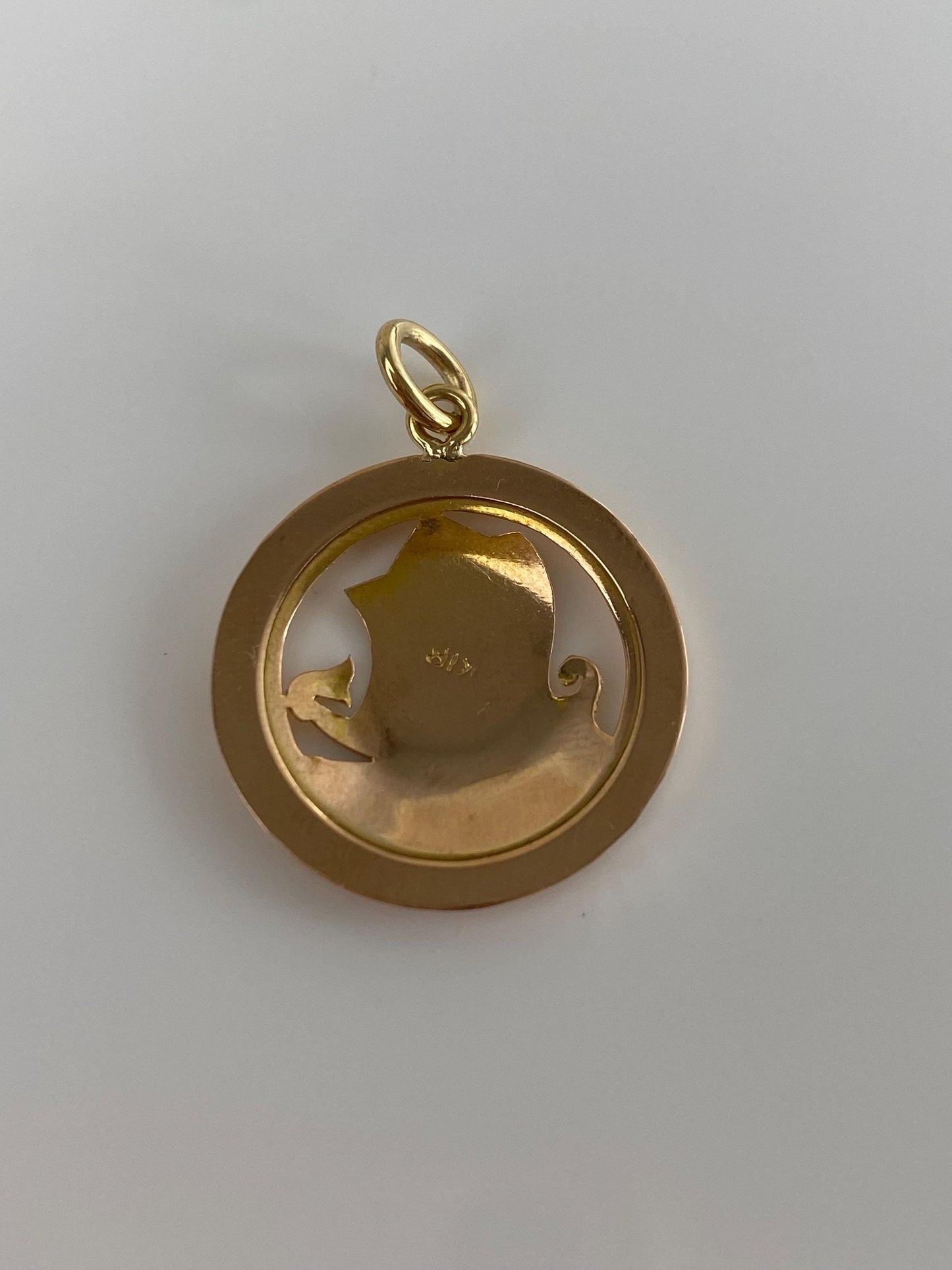 Vintage Solid 18k Yellow Gold Open Work Ship Charm