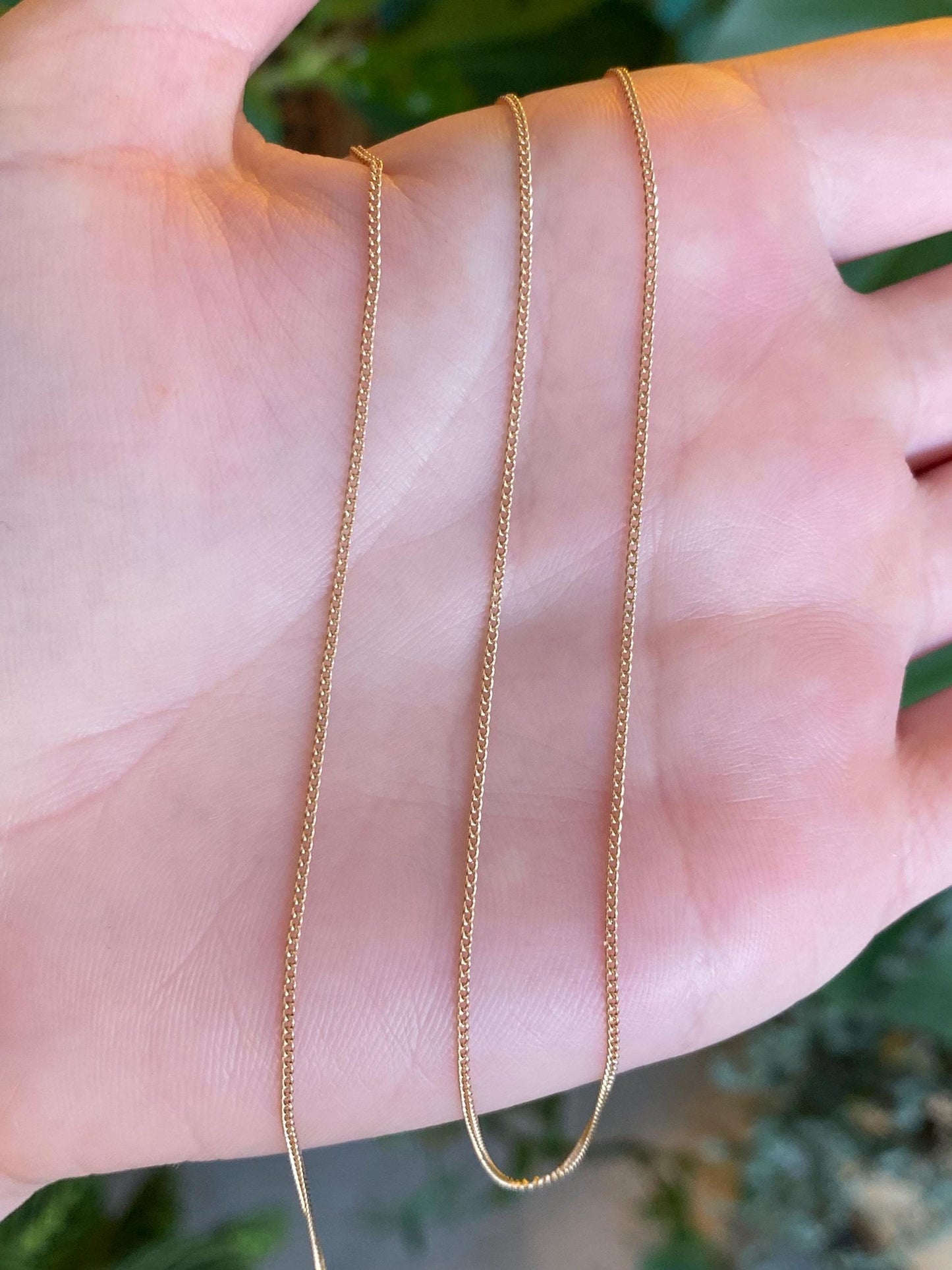 Vintage Solid 14k Yellow Gold Tight Curb Chain Necklace - 20.5 inches