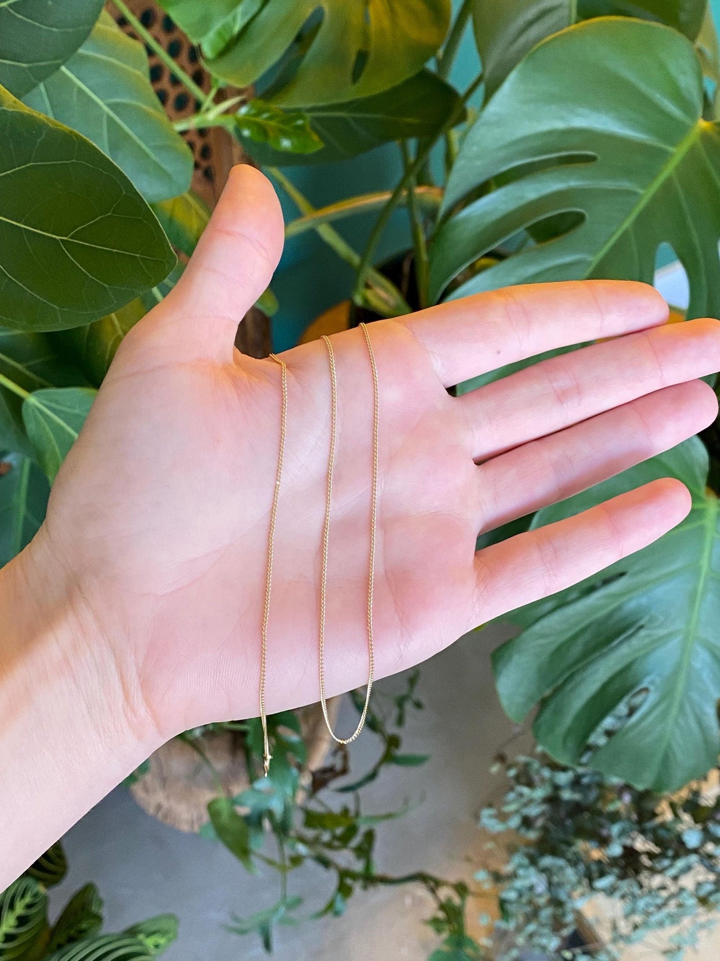 Vintage Solid 14k Yellow Gold Tight Curb Chain Necklace - 20.5 inches