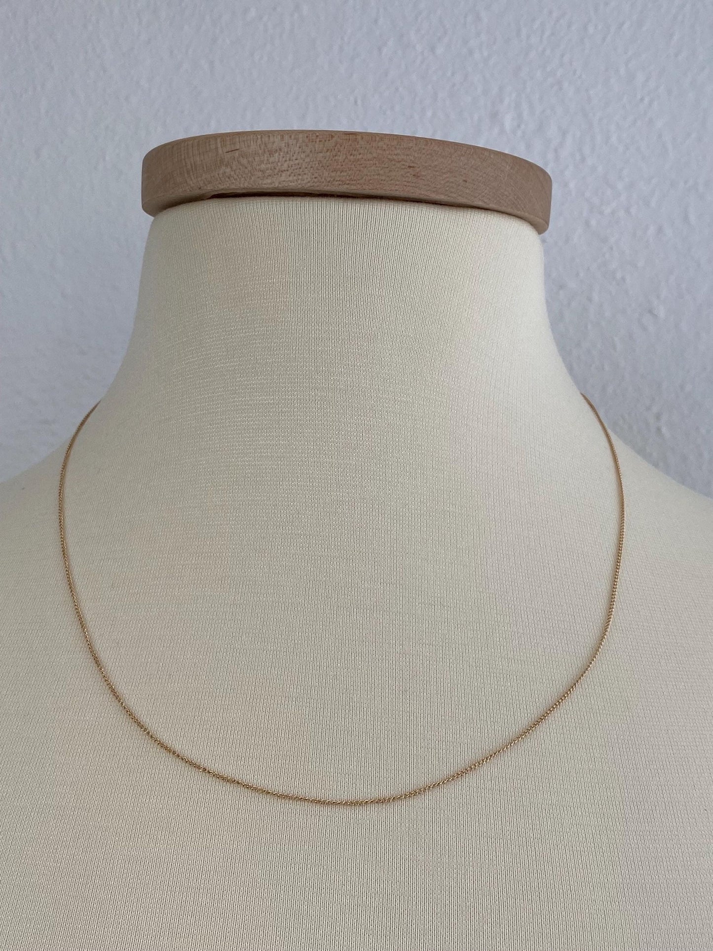Vintage Solid 14k Yellow Gold Tight Curb Chain Necklace - 20.5 inches