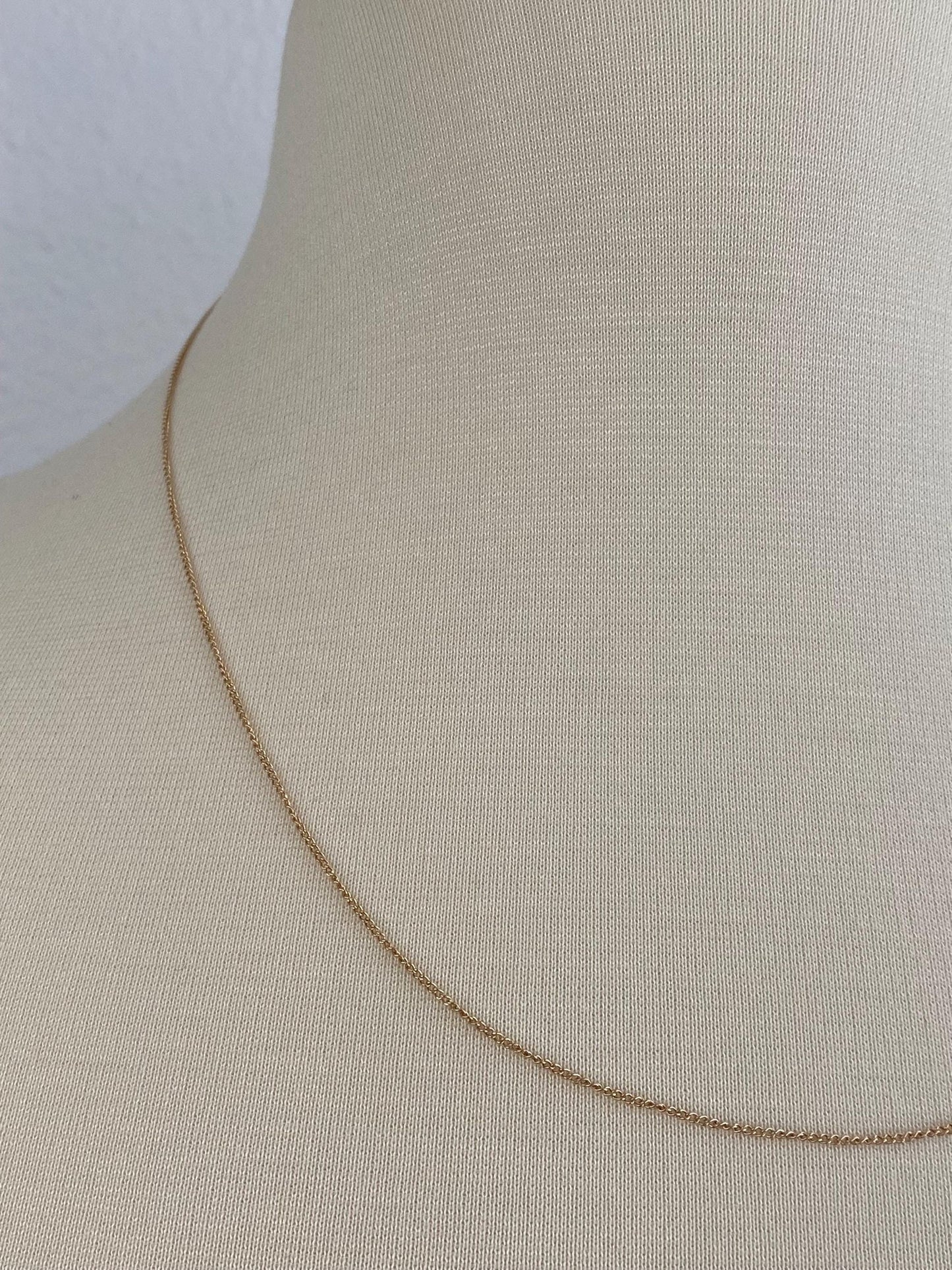 Vintage Solid 14k Yellow Gold Tight Curb Chain Necklace - 20.5 inches