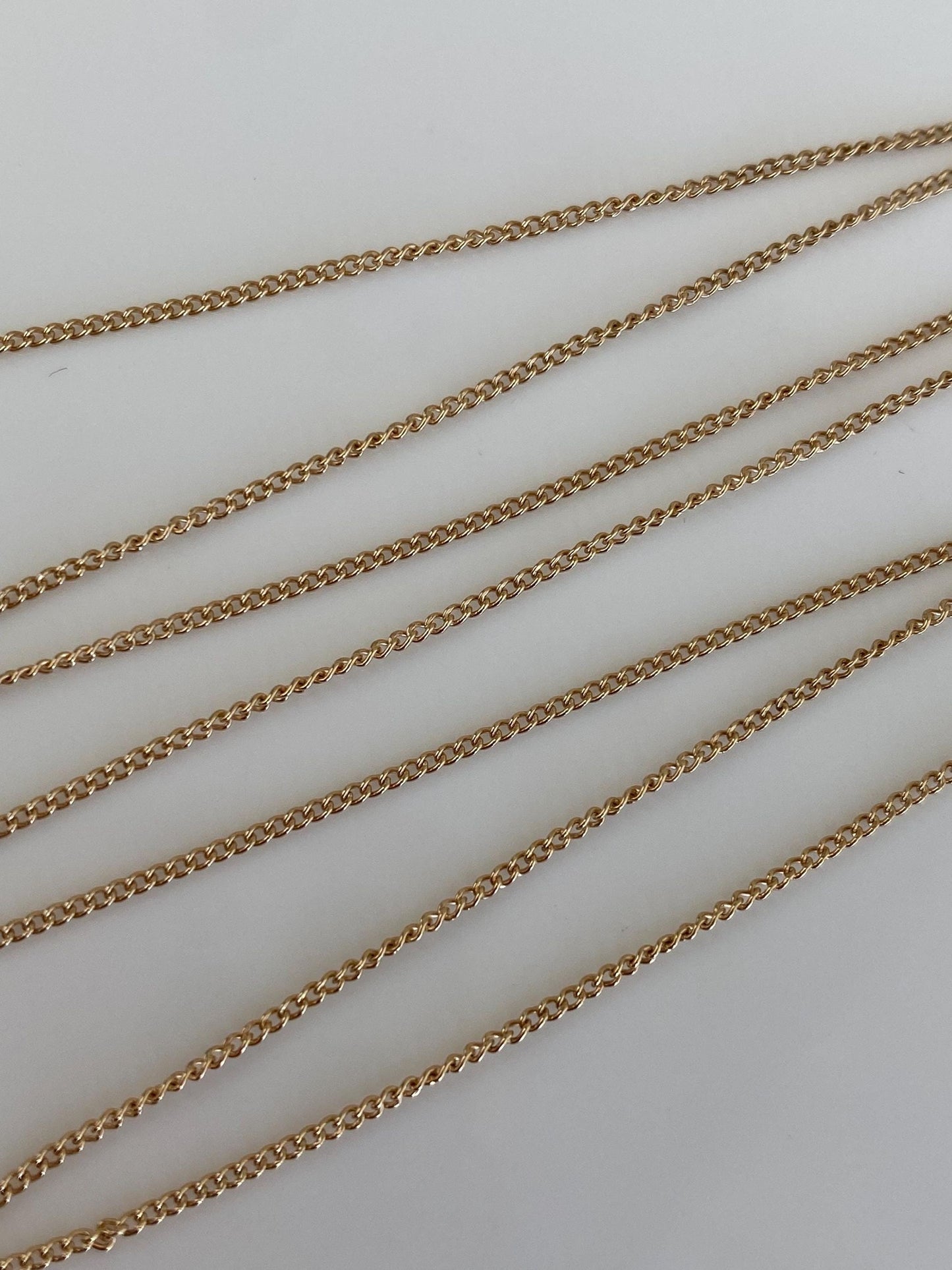 Vintage Solid 14k Yellow Gold Tight Curb Chain Necklace - 20.5 inches