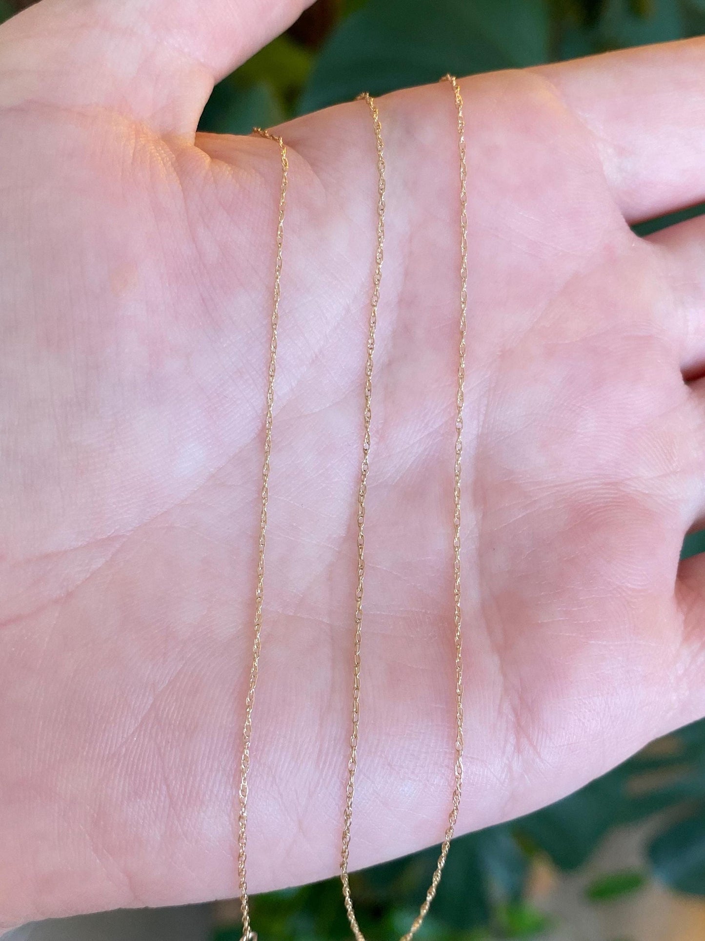Vintage Solid 14k Yellow Gold Dainty Chain Necklace - 18.75 inches