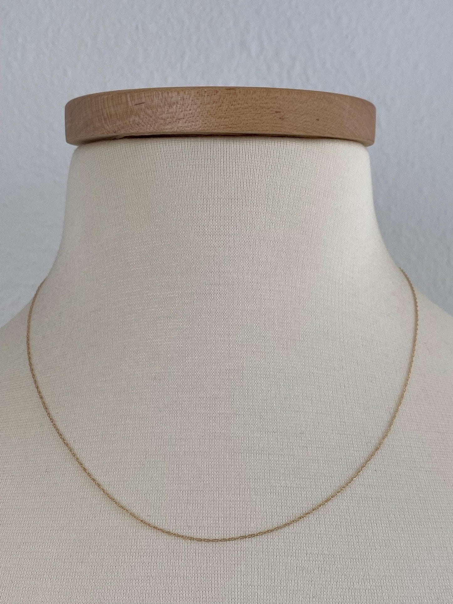 Vintage Solid 14k Yellow Gold Dainty Chain Necklace - 18.75 inches