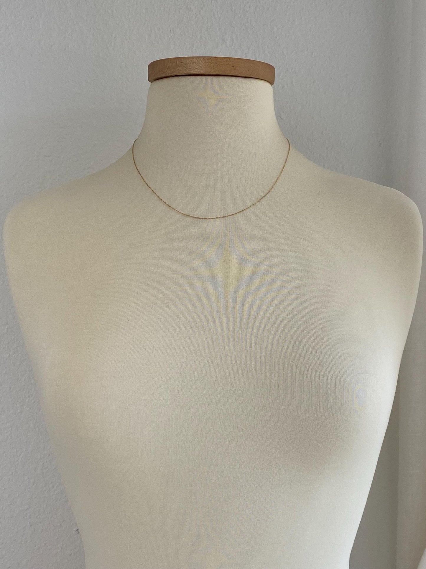 Vintage Solid 14k Yellow Gold Dainty Chain Necklace - 18.75 inches