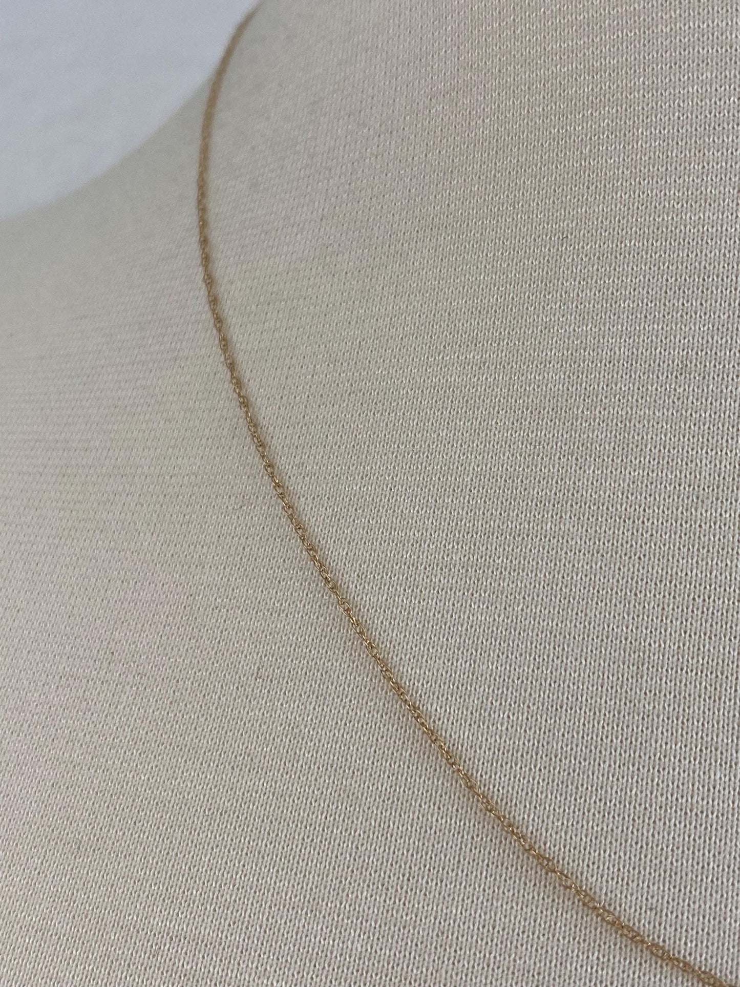 Vintage Solid 14k Yellow Gold Dainty Chain Necklace - 18.75 inches