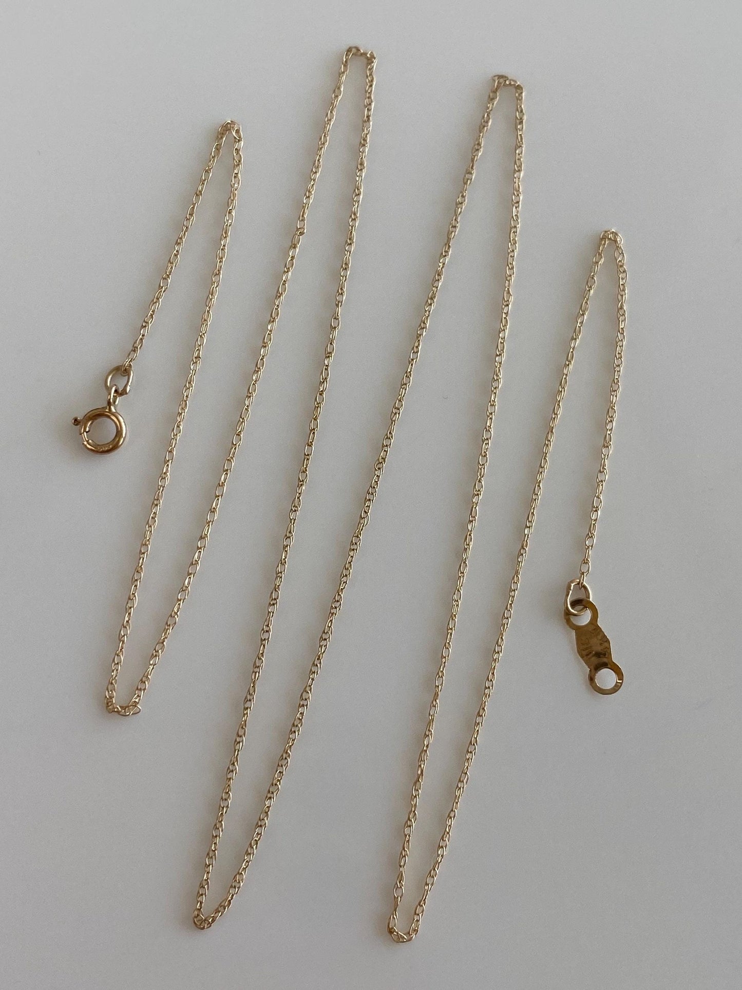 Vintage Solid 14k Yellow Gold Dainty Chain Necklace - 18.75 inches
