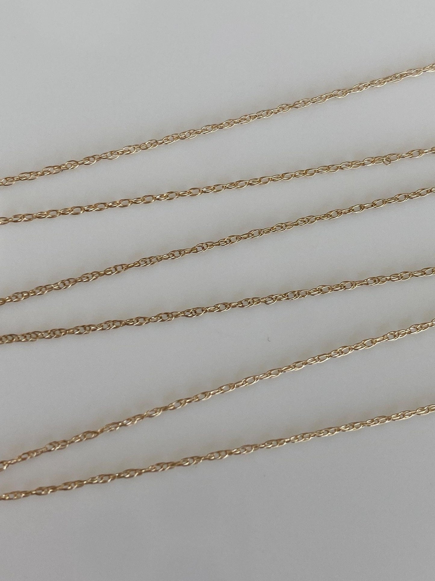 Vintage Solid 14k Yellow Gold Dainty Chain Necklace - 18.75 inches