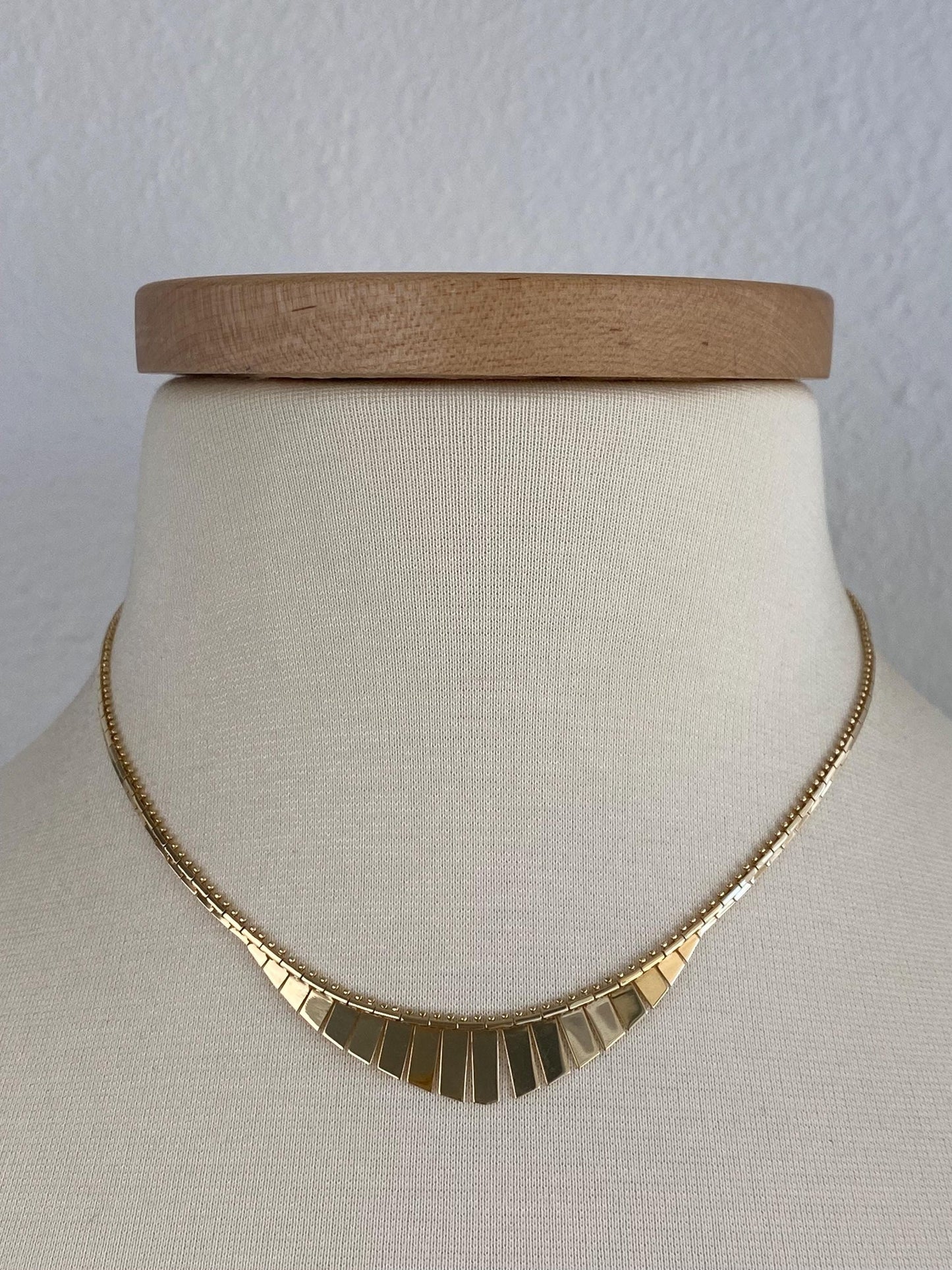 Vintage Solid 14k Yellow Gold Cleopatra Fancy Chain Necklace - 16.25 inches