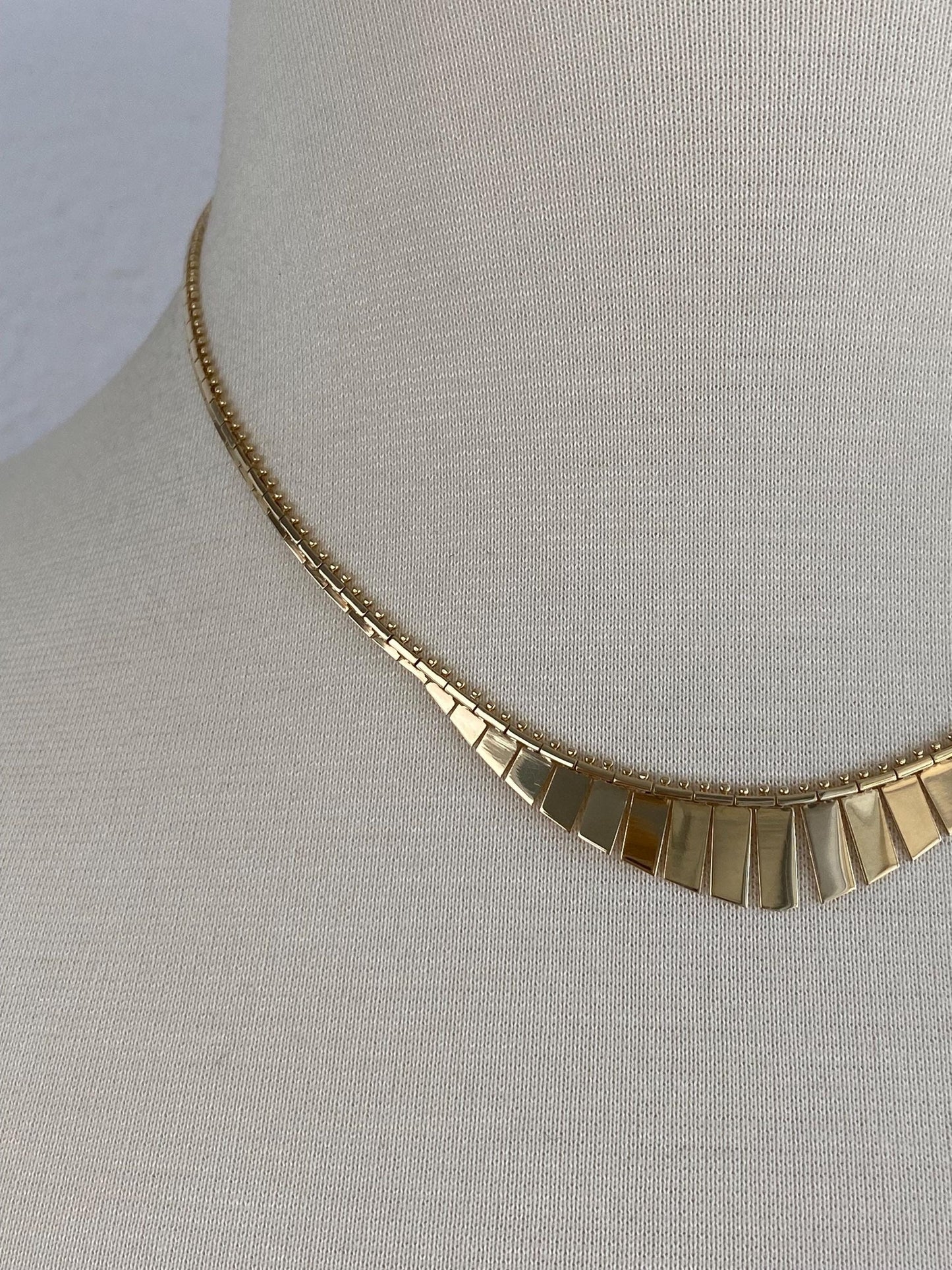 Vintage Solid 14k Yellow Gold Cleopatra Fancy Chain Necklace - 16.25 inches
