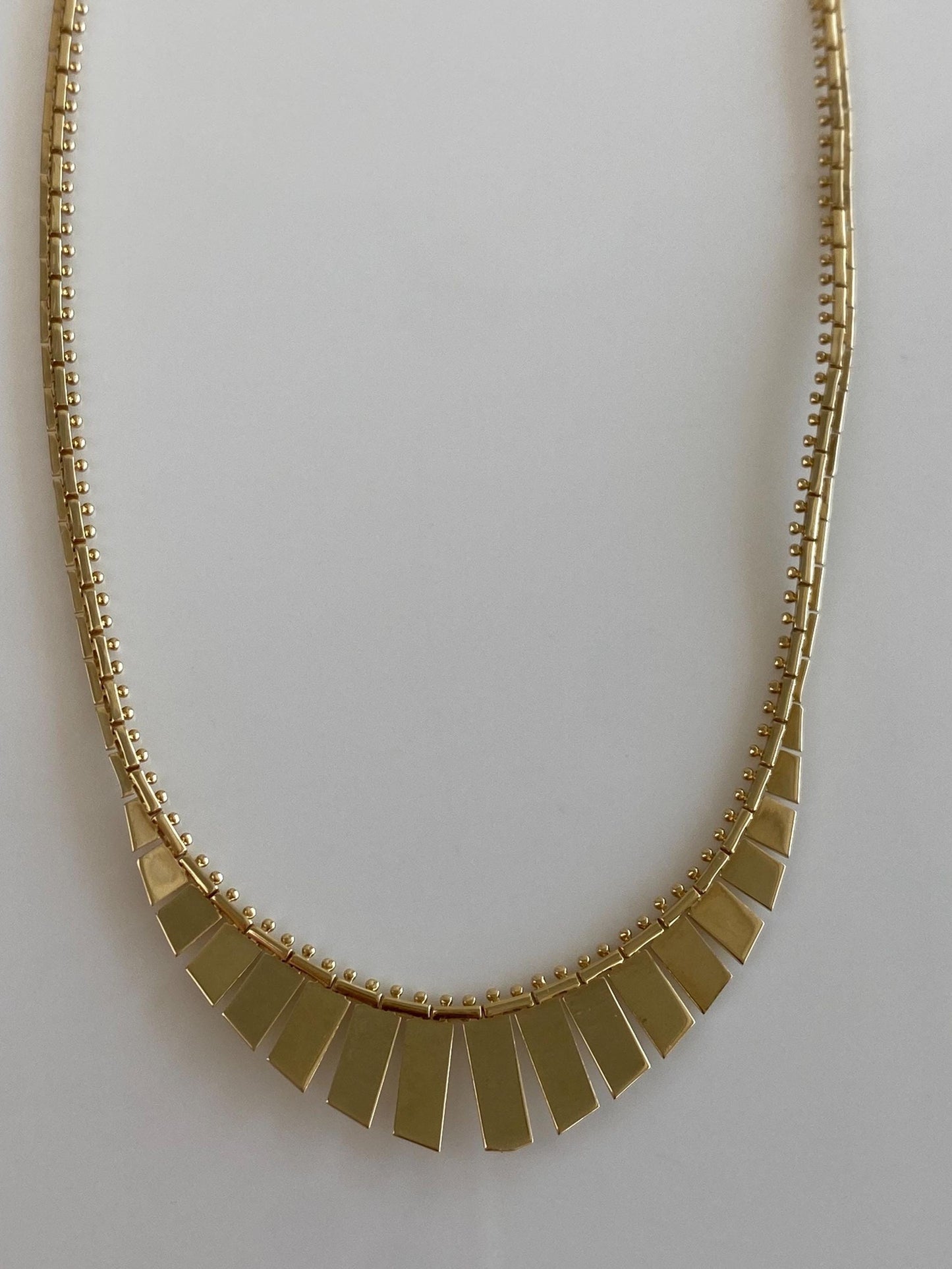 Vintage Solid 14k Yellow Gold Cleopatra Fancy Chain Necklace - 16.25 inches