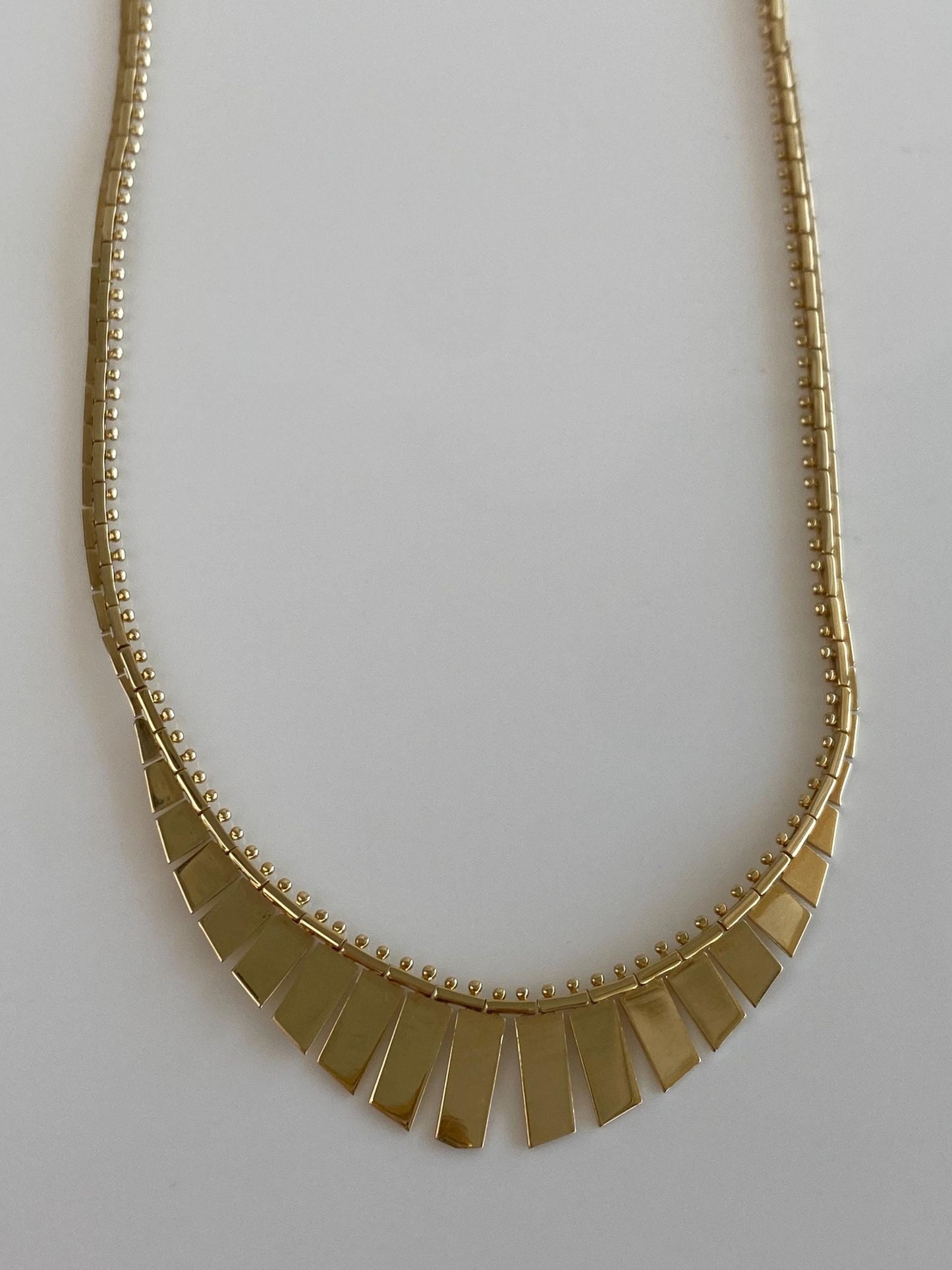 Vintage Solid 14k Yellow Gold Cleopatra Fancy Chain Necklace - 16.25 inches