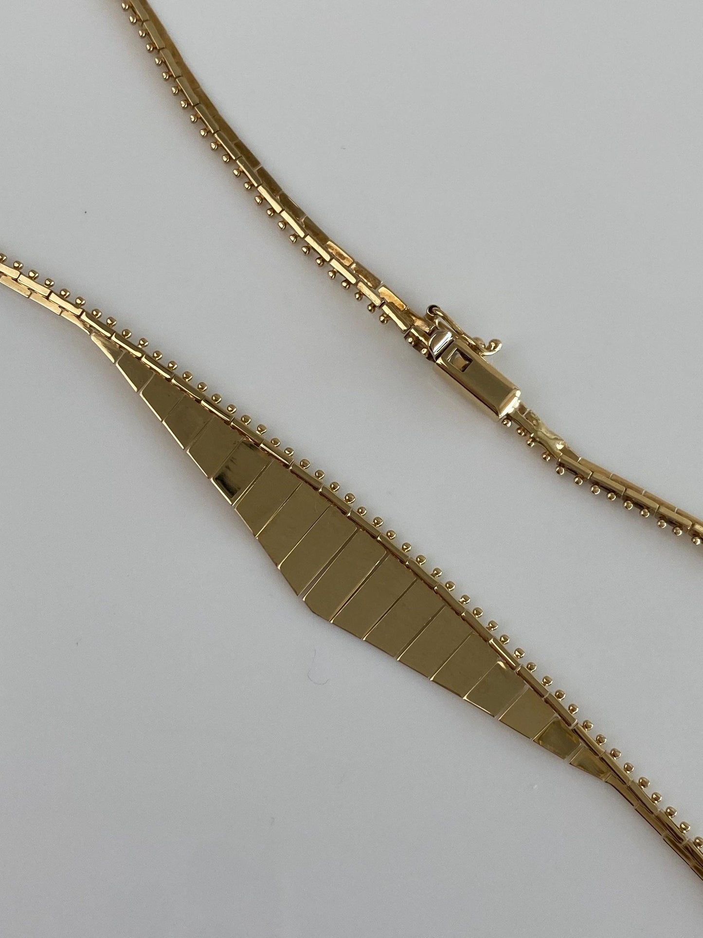 Vintage Solid 14k Yellow Gold Cleopatra Fancy Chain Necklace - 16.25 inches