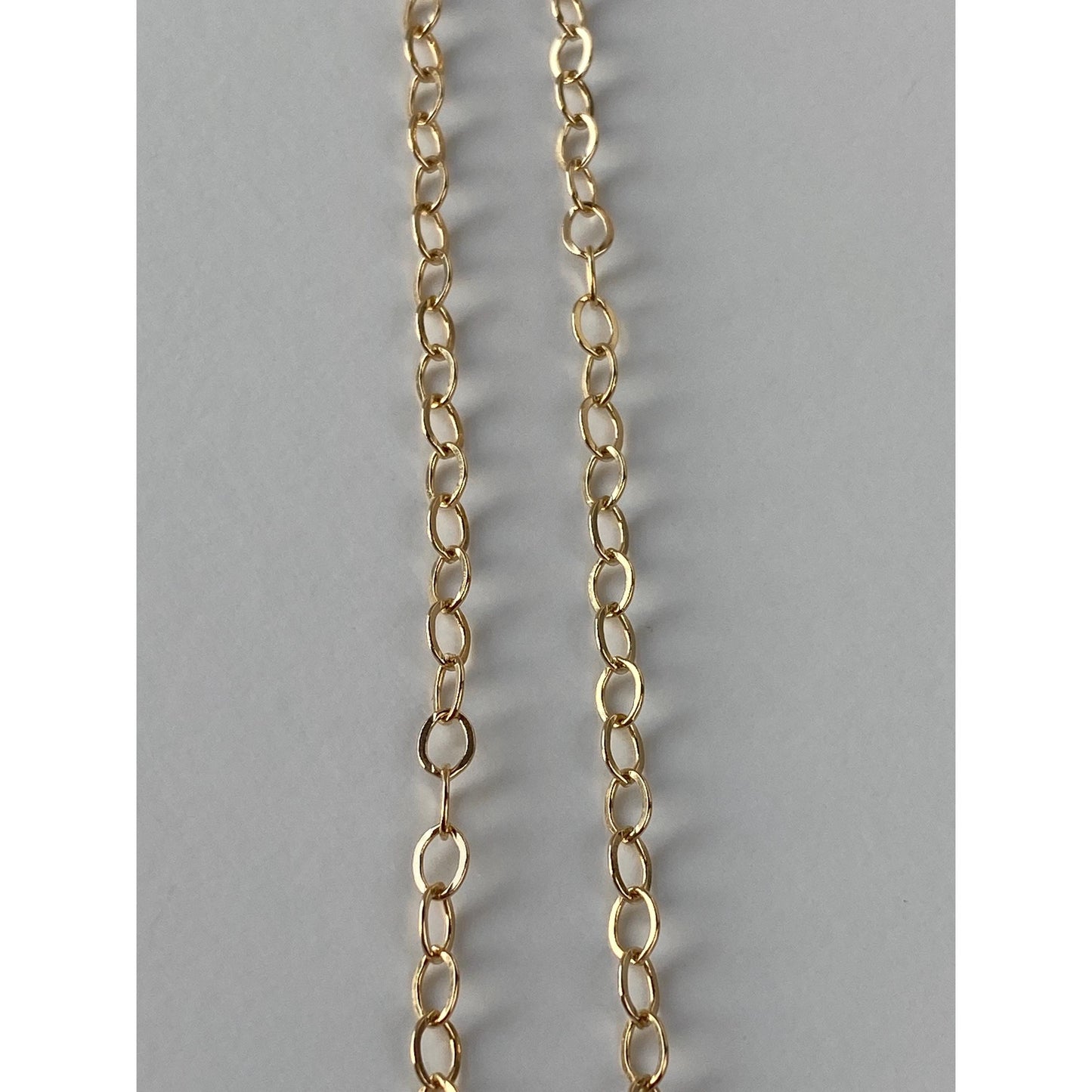 Vintage Solid 14k Yellow Gold Large Cable Link Chain Necklace - 24 inches