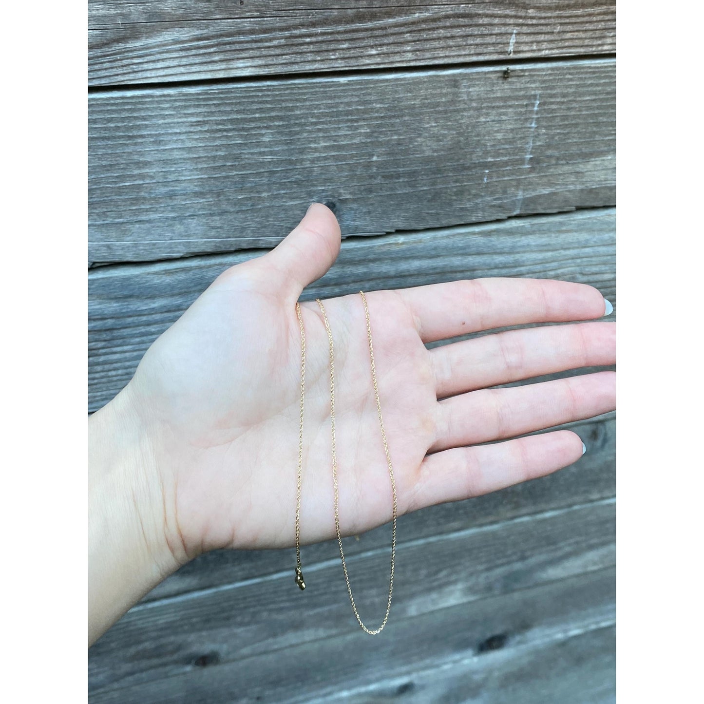 Vintage Solid 14k Yellow Gold Long Dainty Twist Chain Necklace - 30 inches