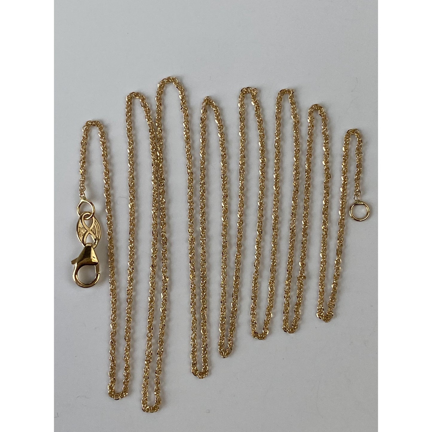 Vintage Solid 14k Yellow Gold Long Dainty Twist Chain Necklace - 30 inches