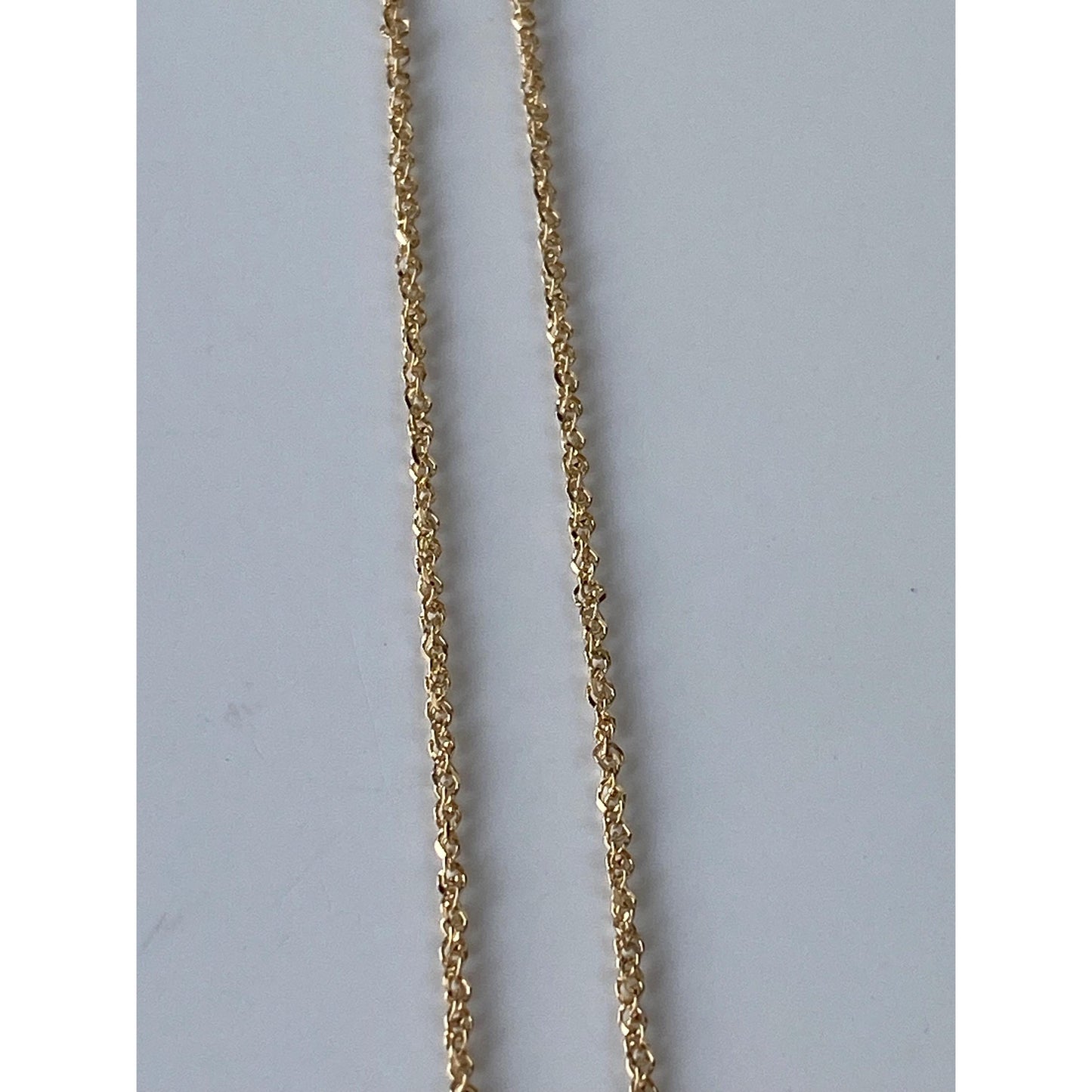 Vintage Solid 14k Yellow Gold Long Dainty Twist Chain Necklace - 30 inches