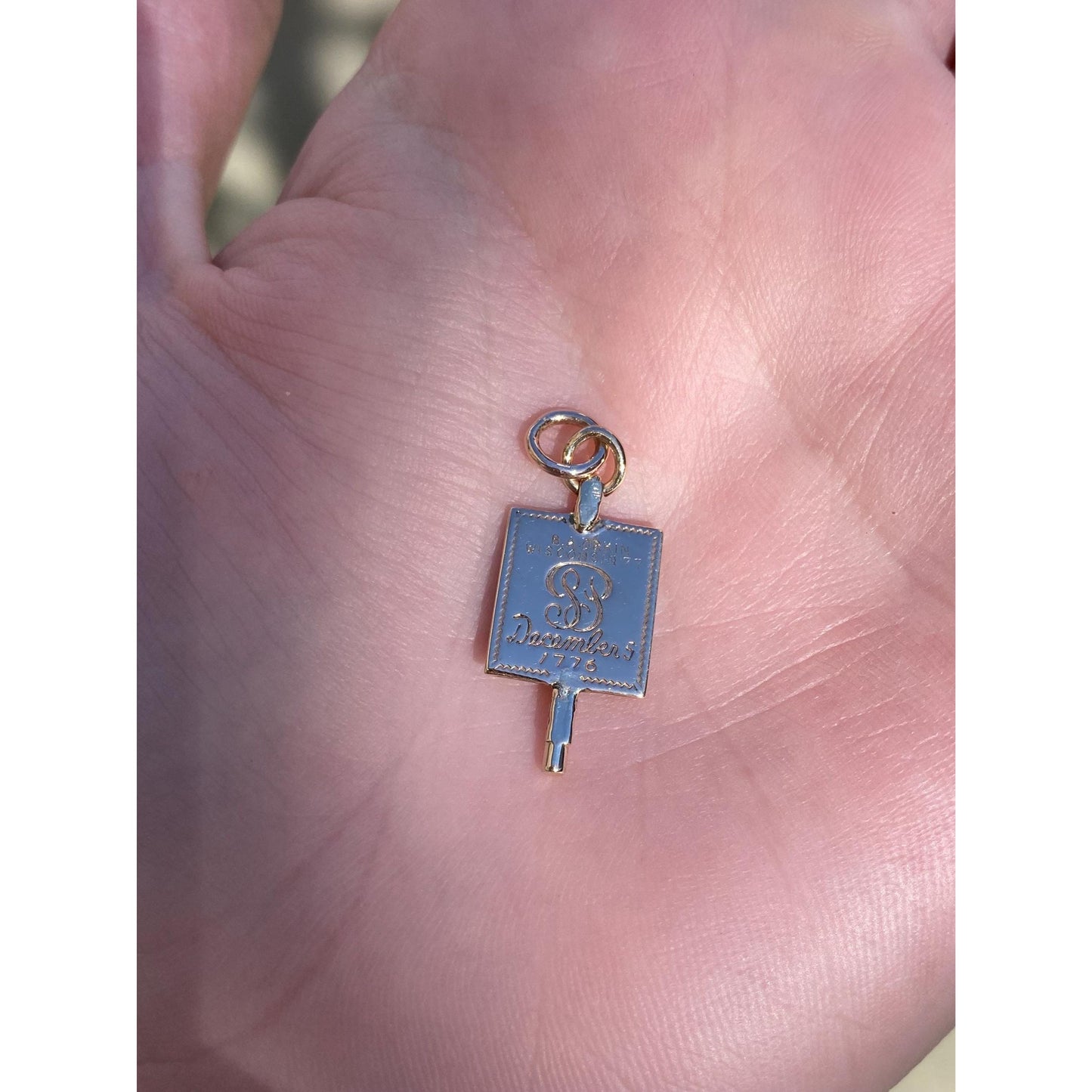 Vintage Solid 10k Rosey Gold Fraternity Key Charm