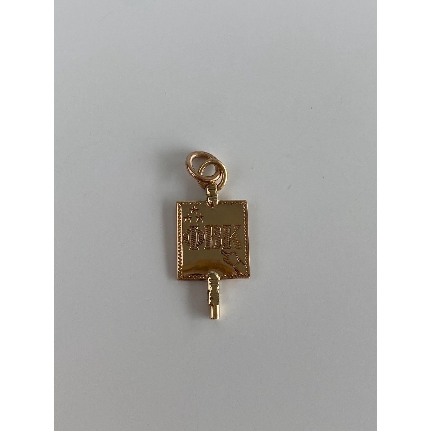 Vintage Solid 10k Rosey Gold Fraternity Key Charm