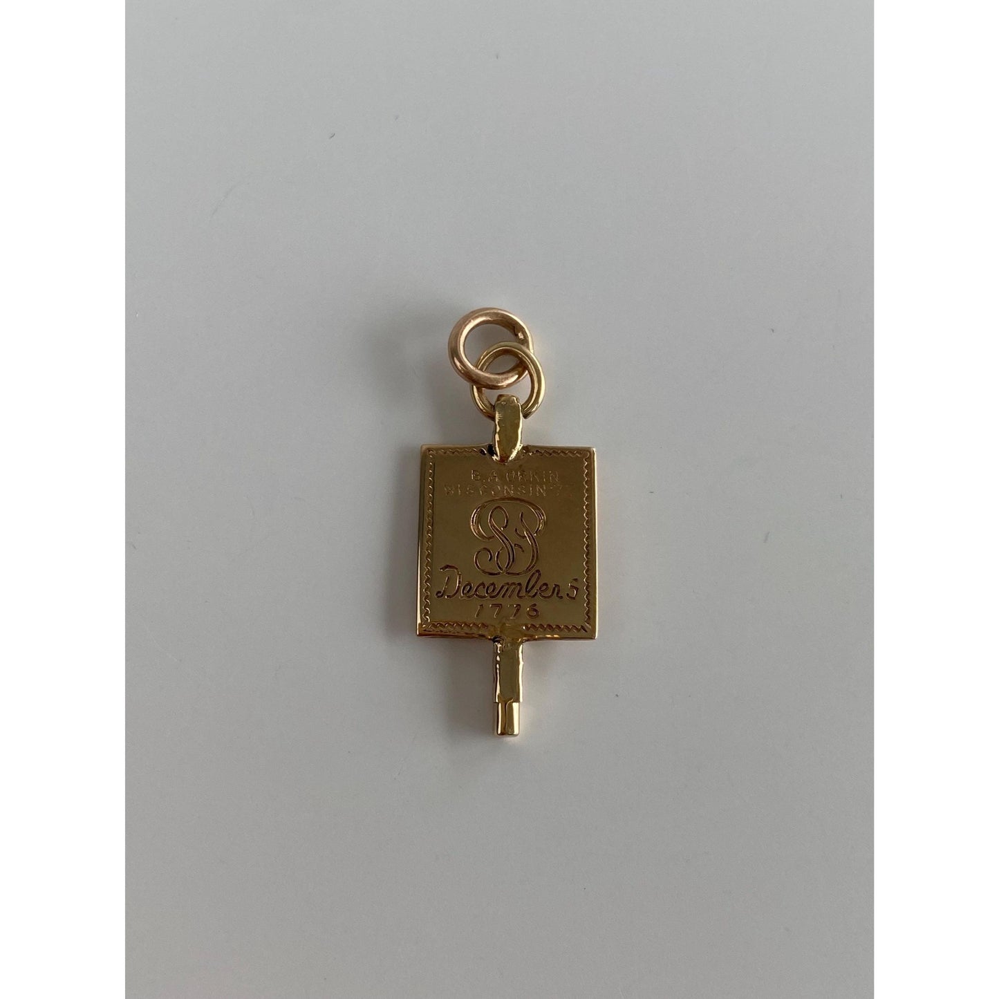 Vintage Solid 10k Rosey Gold Fraternity Key Charm